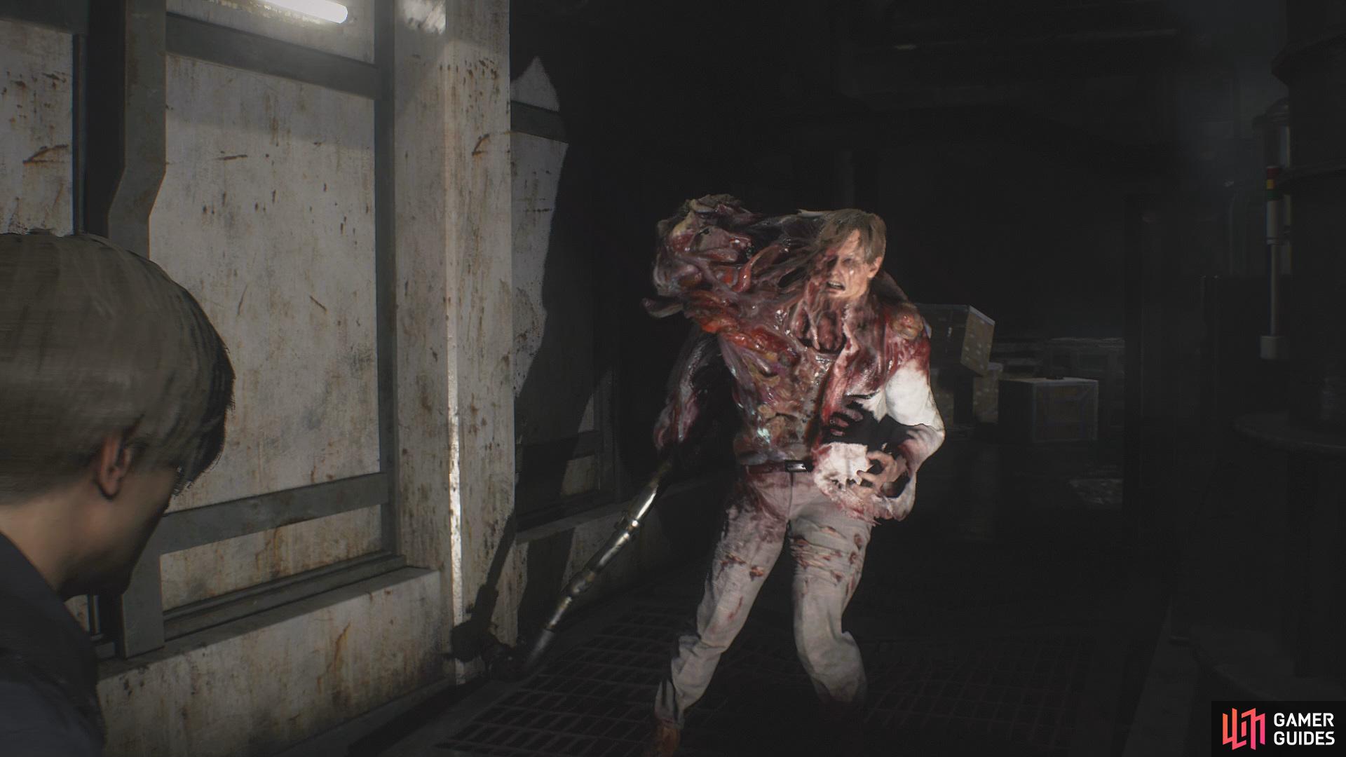 You'll encounter the G Stage 1 Boss after you try to move a shelf
