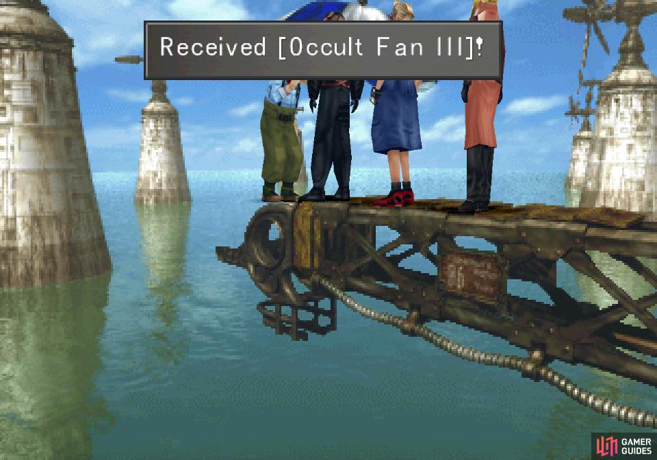 and talk to the Master Fisherman to acquire Occult Fan III