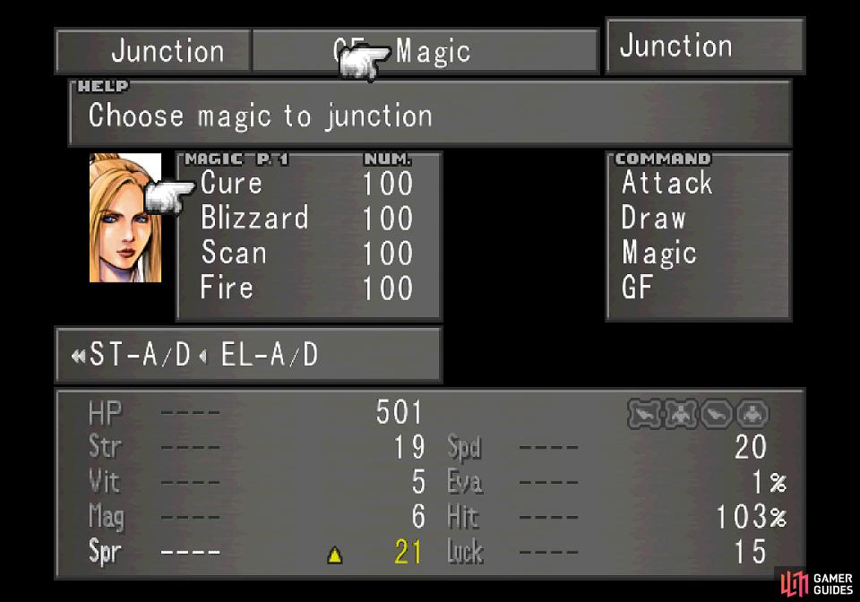 then junction stocked magics to your stats to boost them.