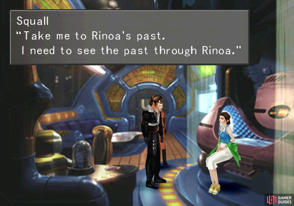 Squall will ask Ellone for a means to help Rinoa