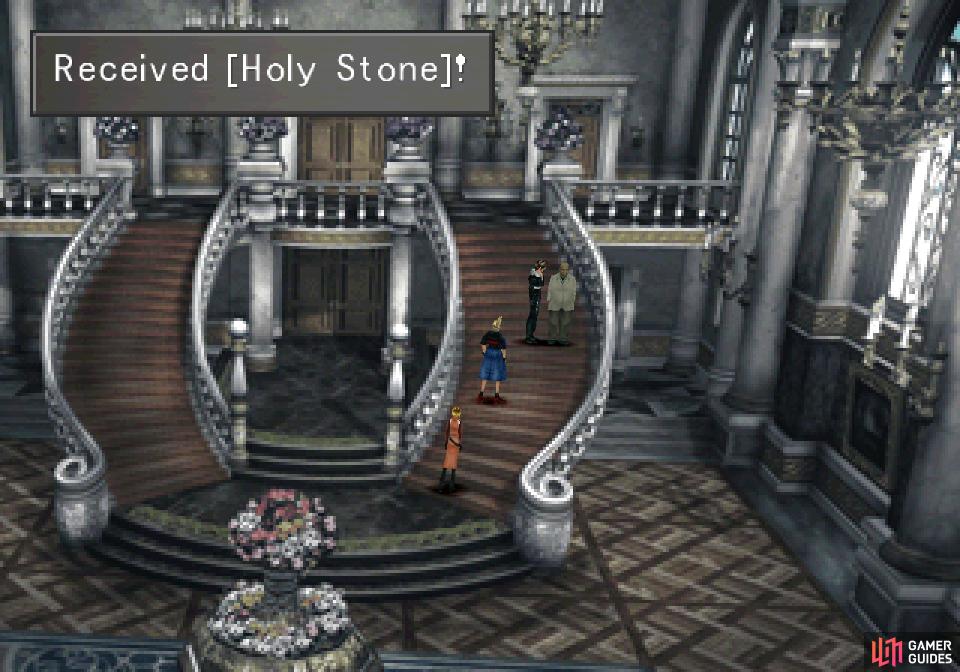 For finding all vase pieces, the man in the mansion will give you a Holy Stone.