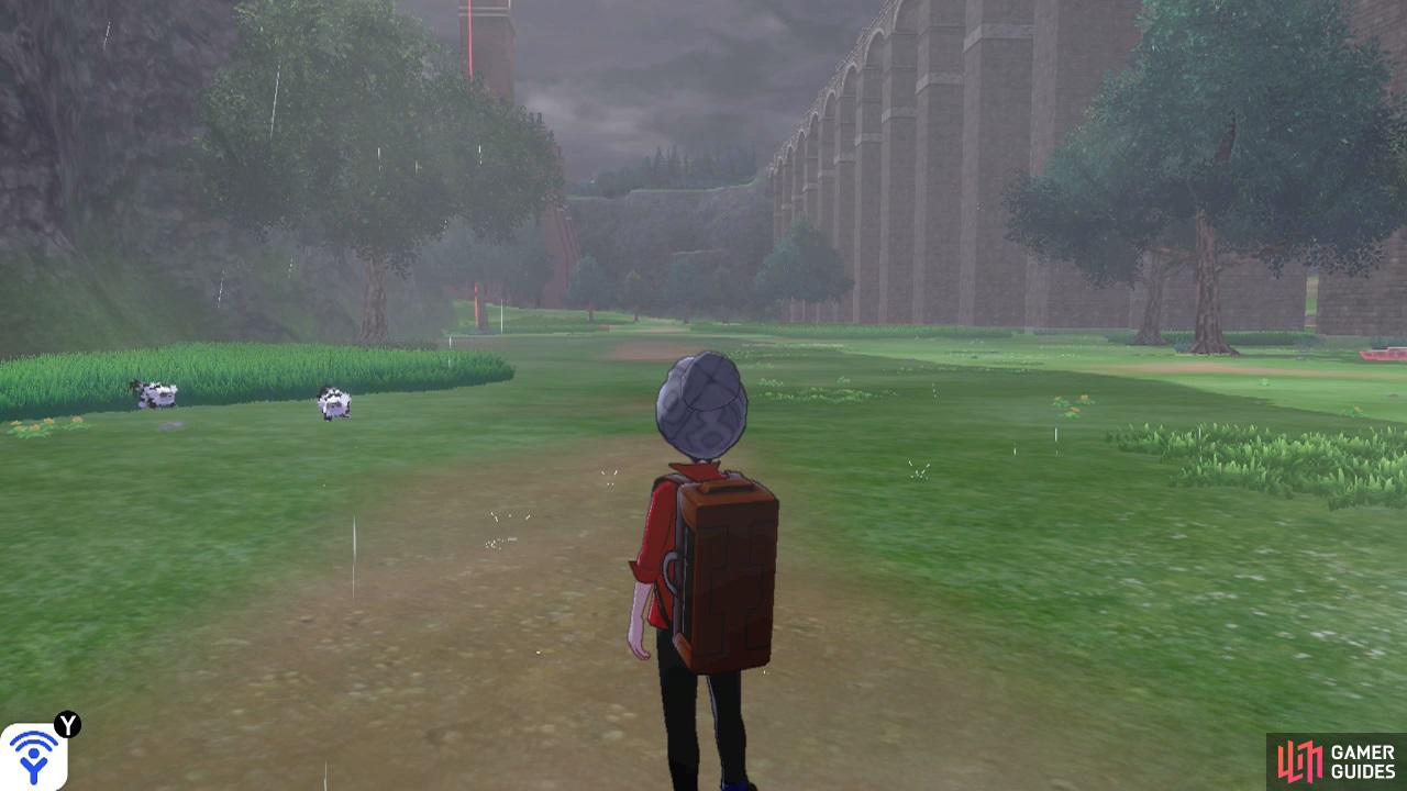Stand with the Pokémon Nursery behind you, then travel all the way west in a straight line.