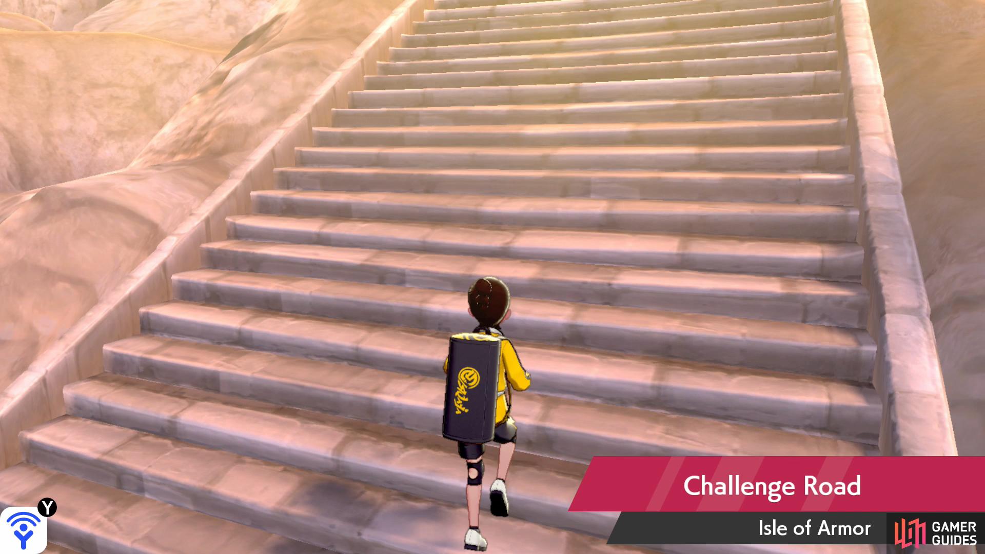 Nothing says "challenge"  than a long flight of stairs.
