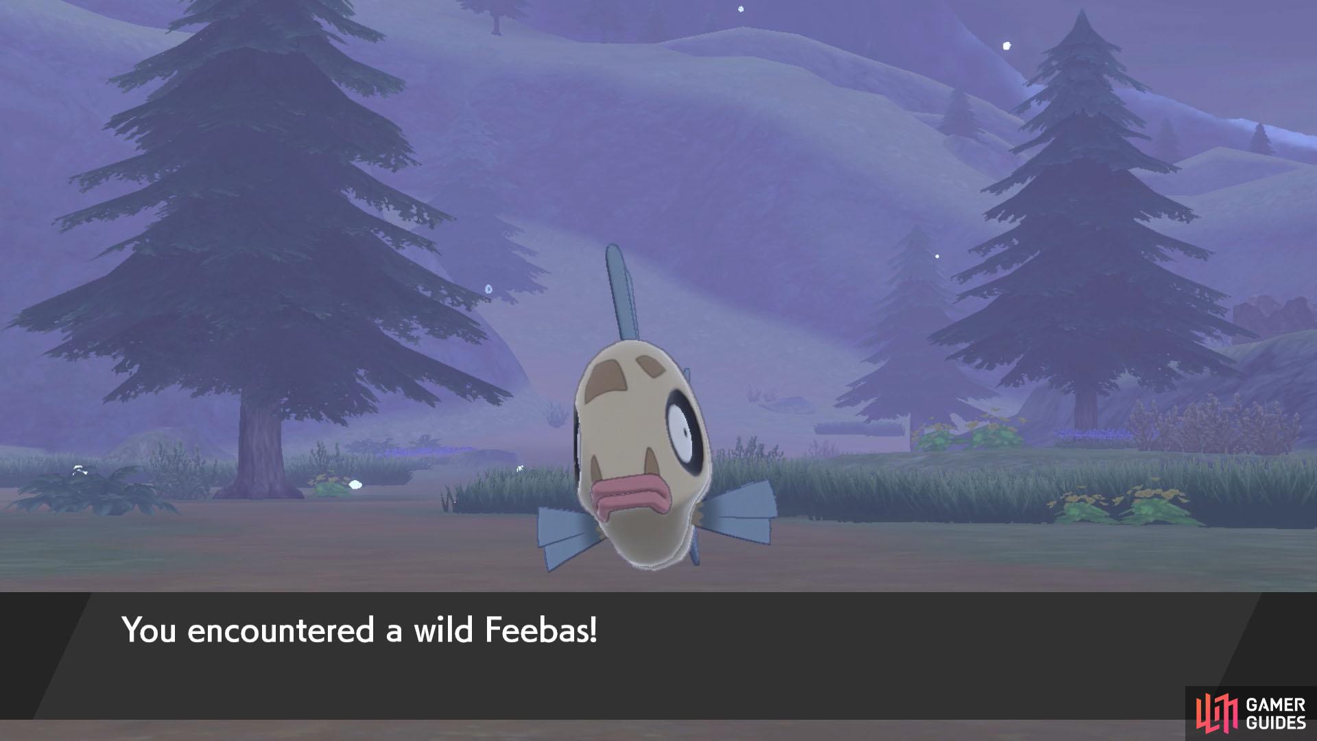 There's an exceedingly low chance of finding Feebas when traveling across water.