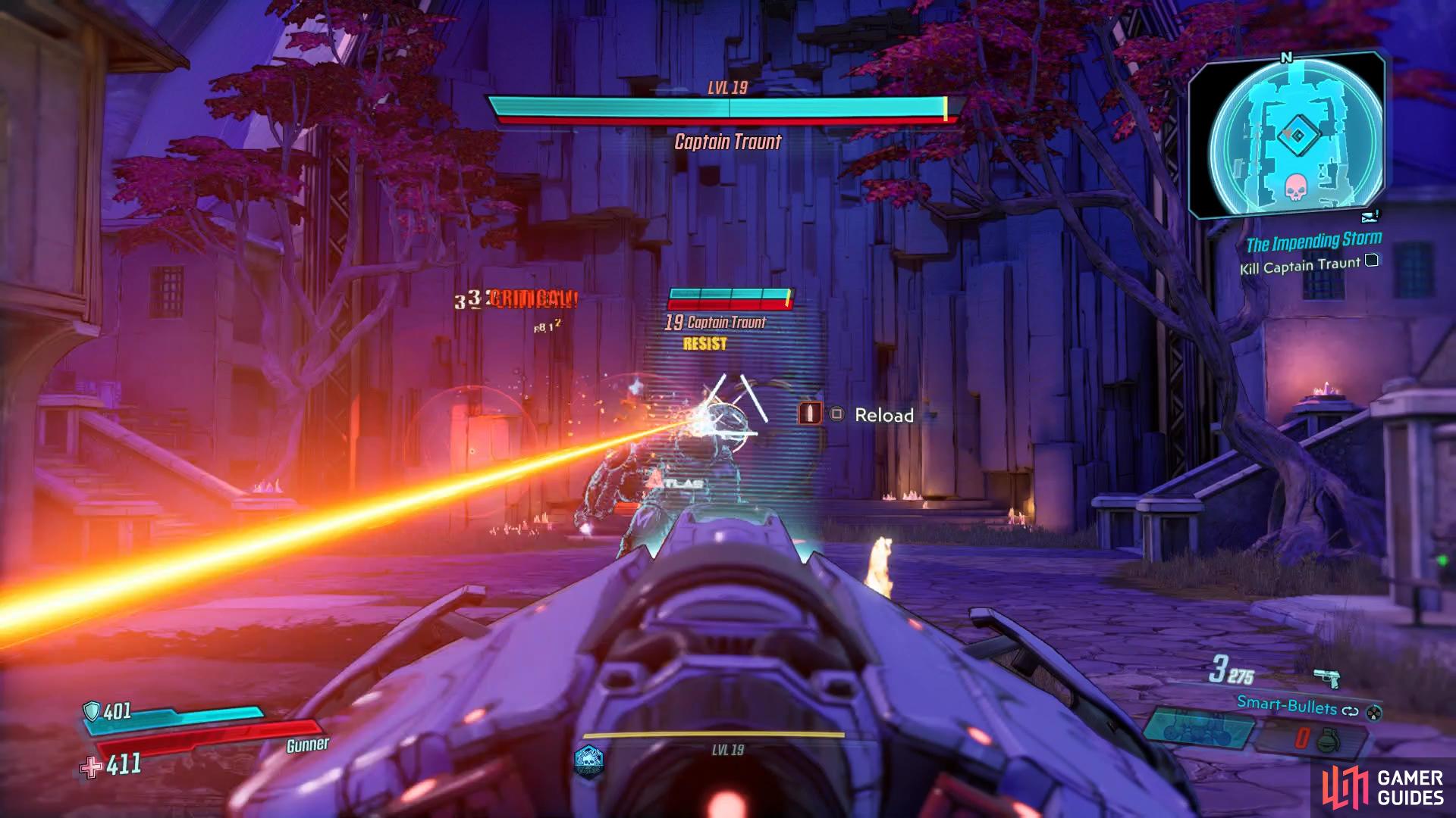 Traunt’s weak point is the large orb on his back