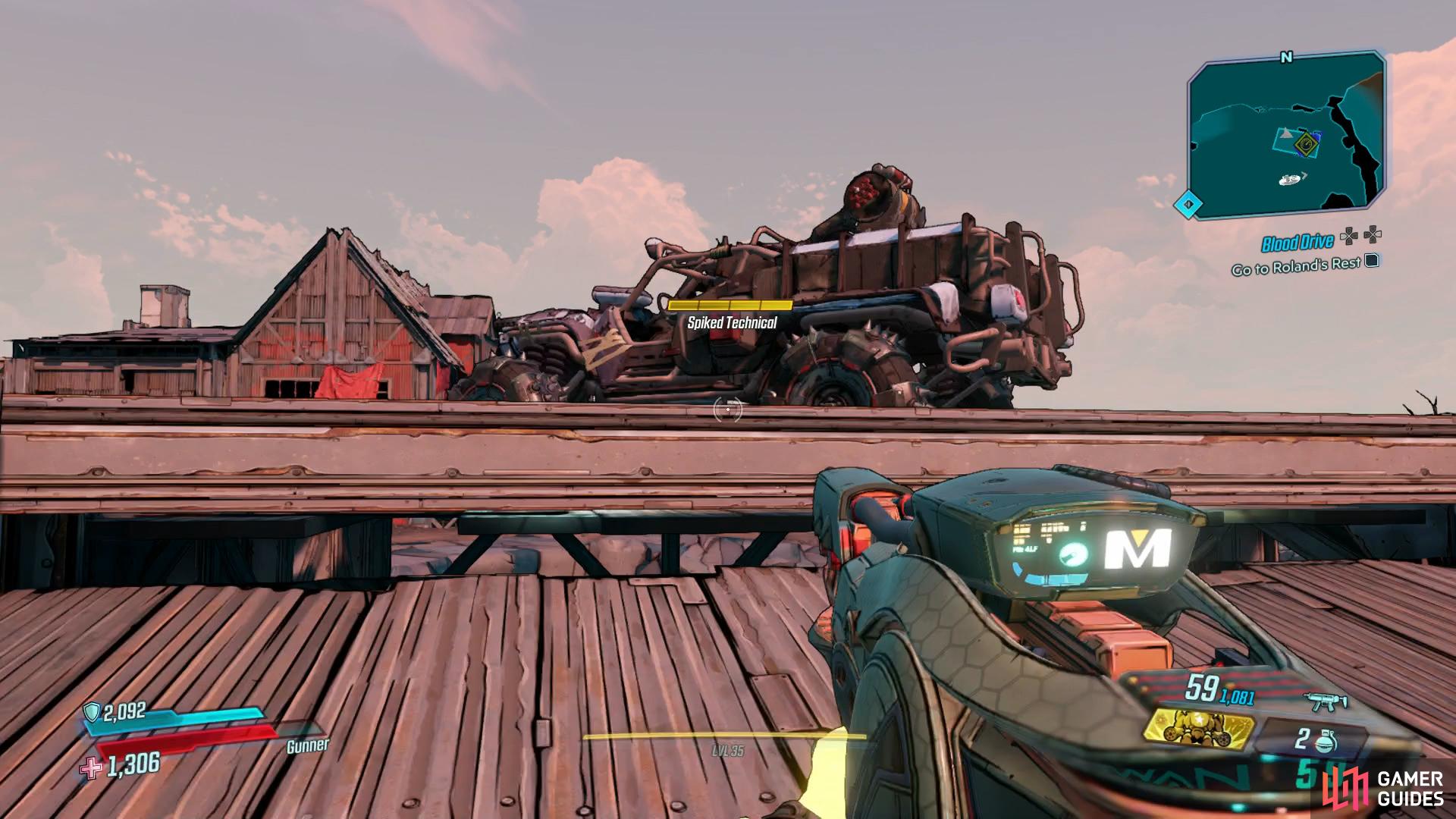 and then use the containers to reach the roof.