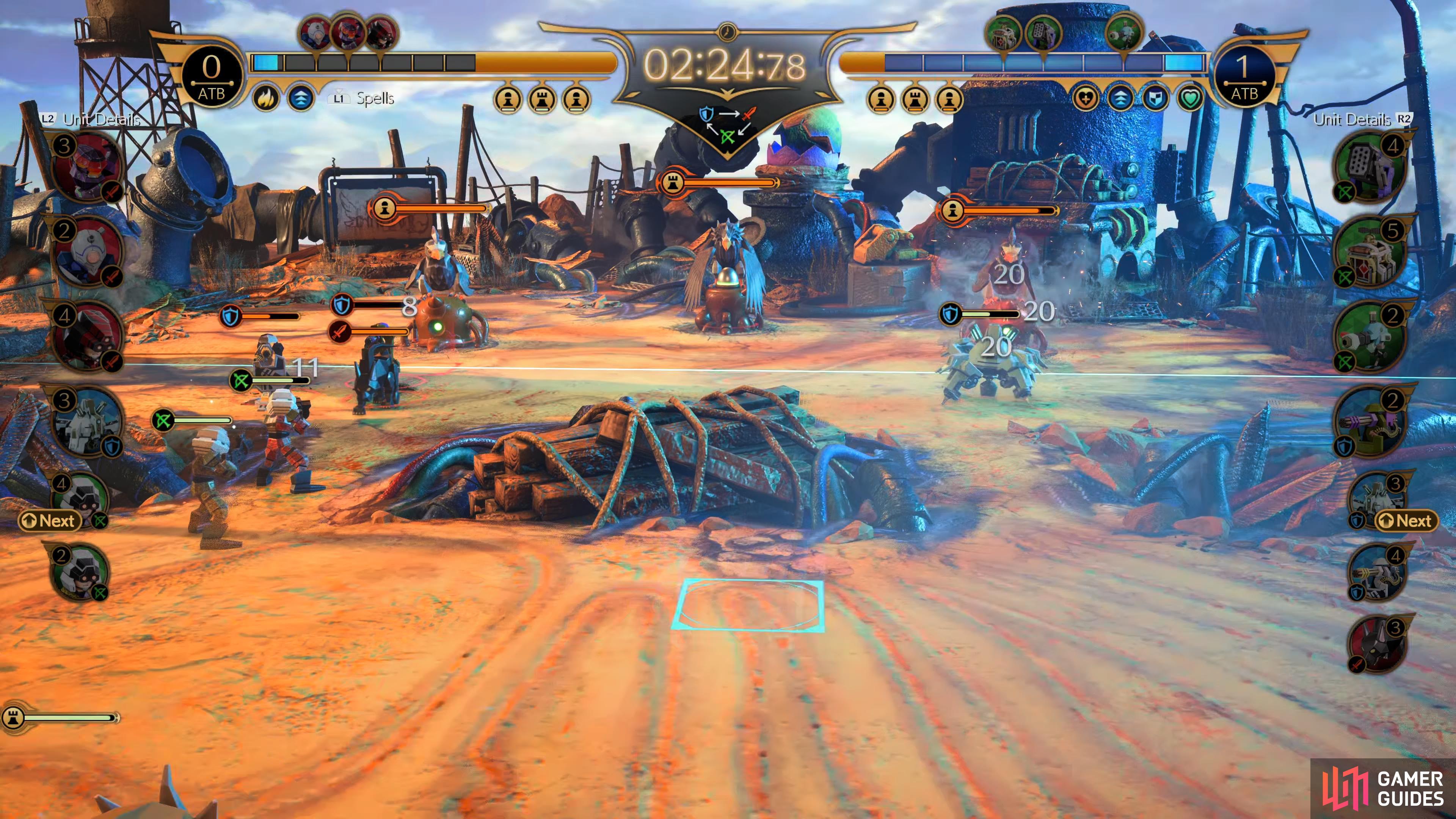then you can send a Blast-Ray up the right flank to start working on the Outpost.