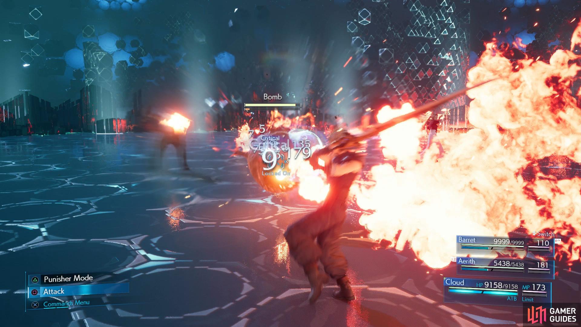 Attack the Bomb while it's flames are present.