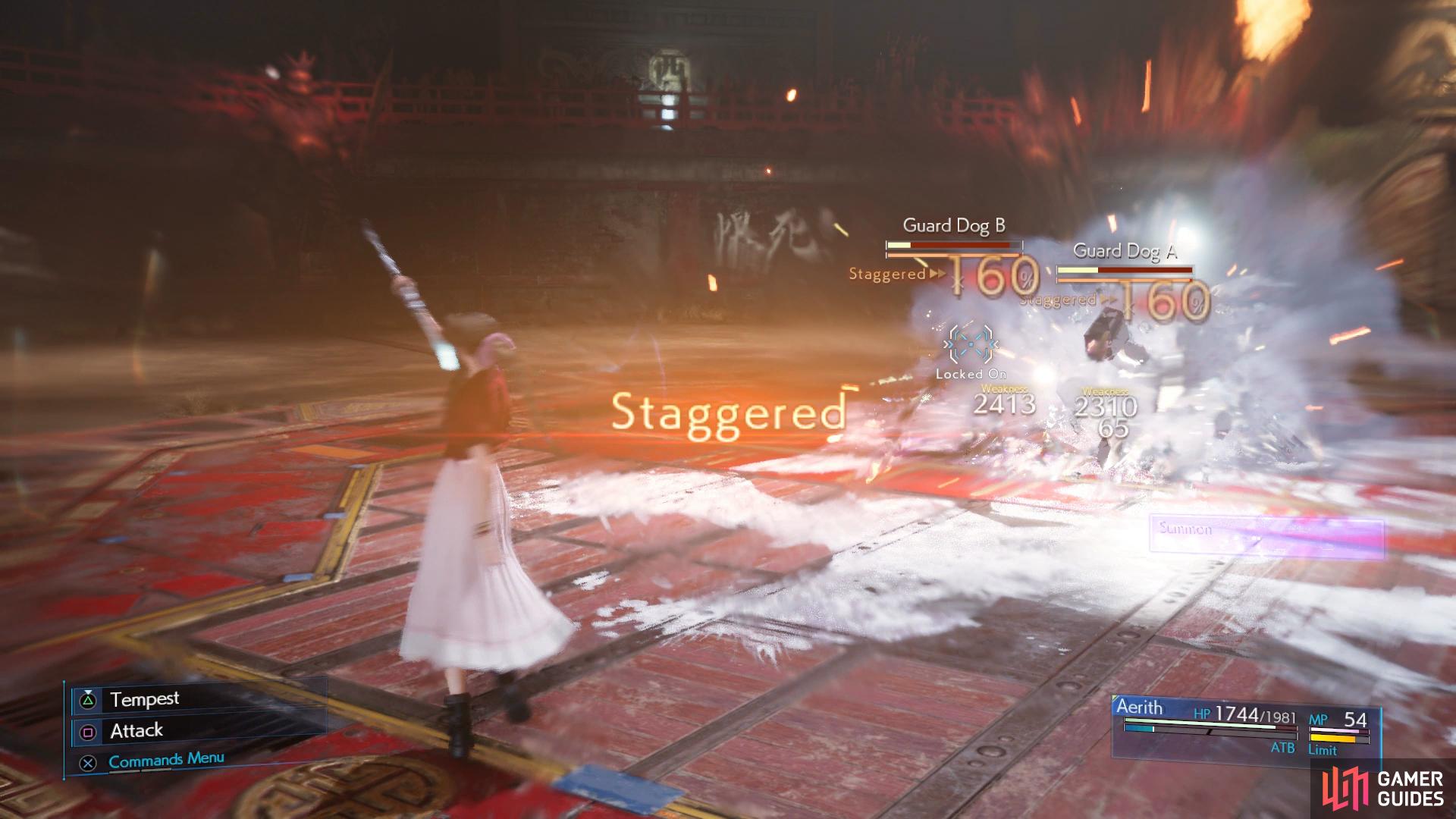 You can time Blizzara to hit both dogs at once, making the battle even easier.