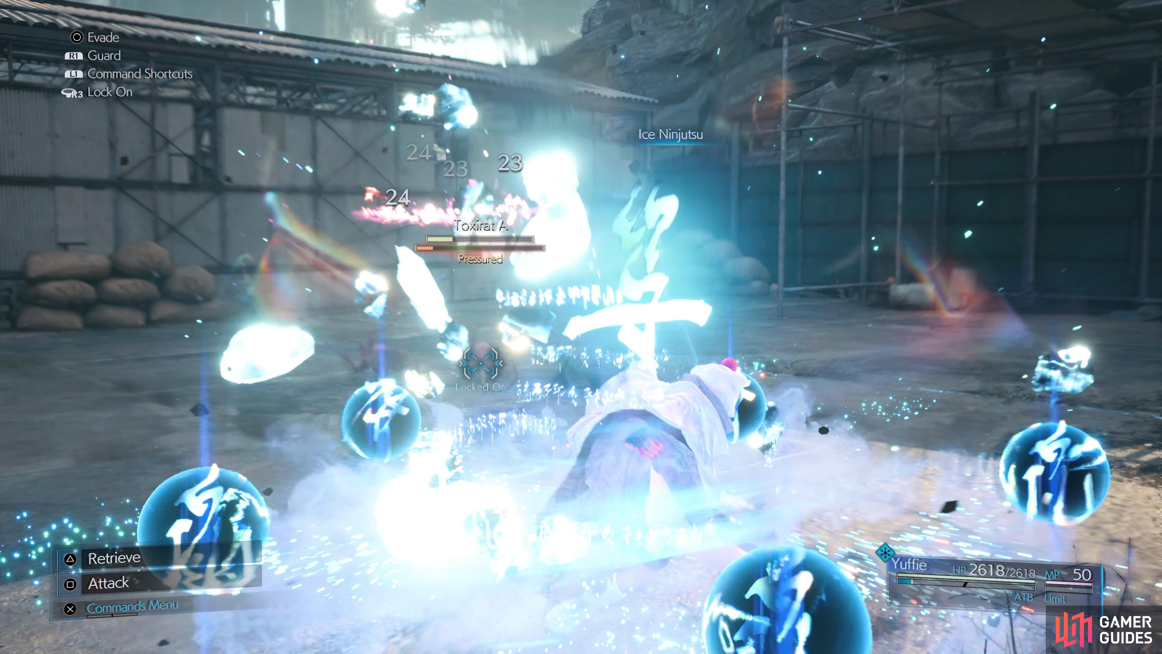 Yuffie can use elemental Ninjutsu after she has thrown her weapon