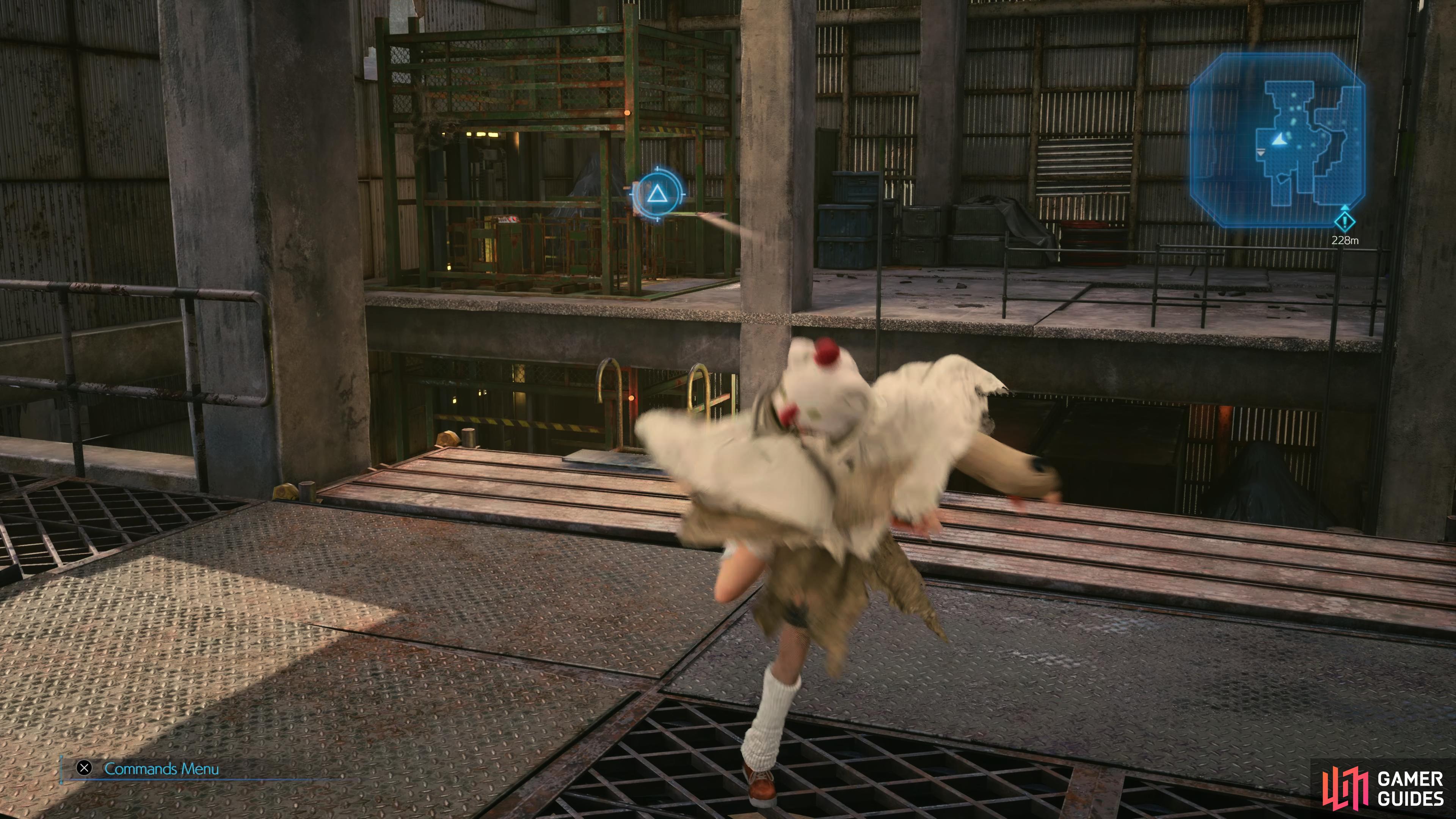 Look across to the lift and toss the Shuriken to lower it