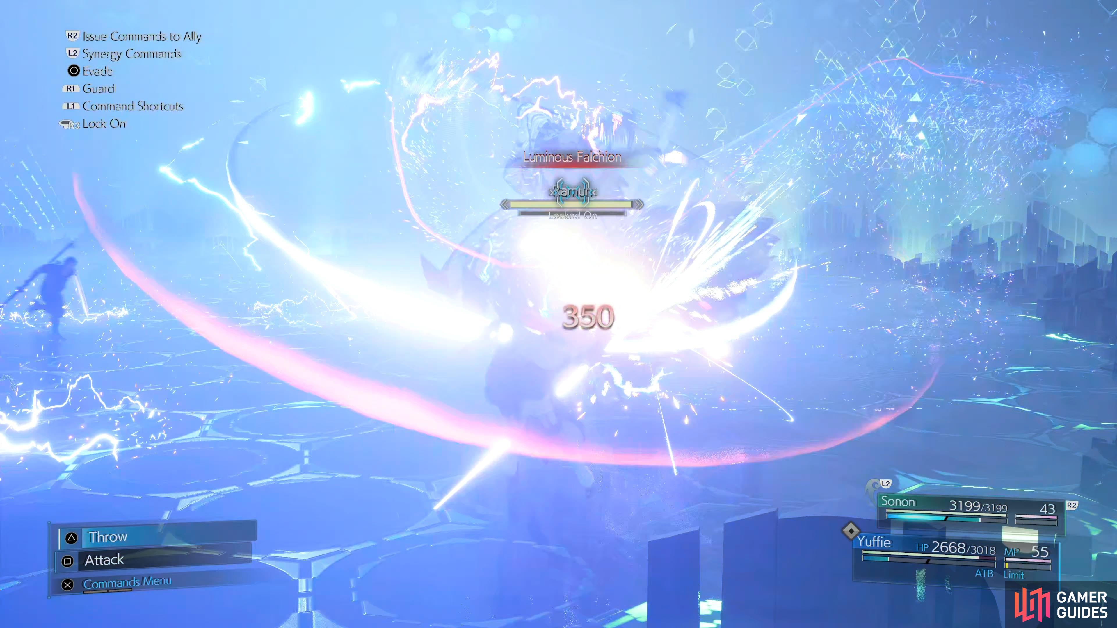 Ramuh will teleport to you and use Luminous Falchion up to three times