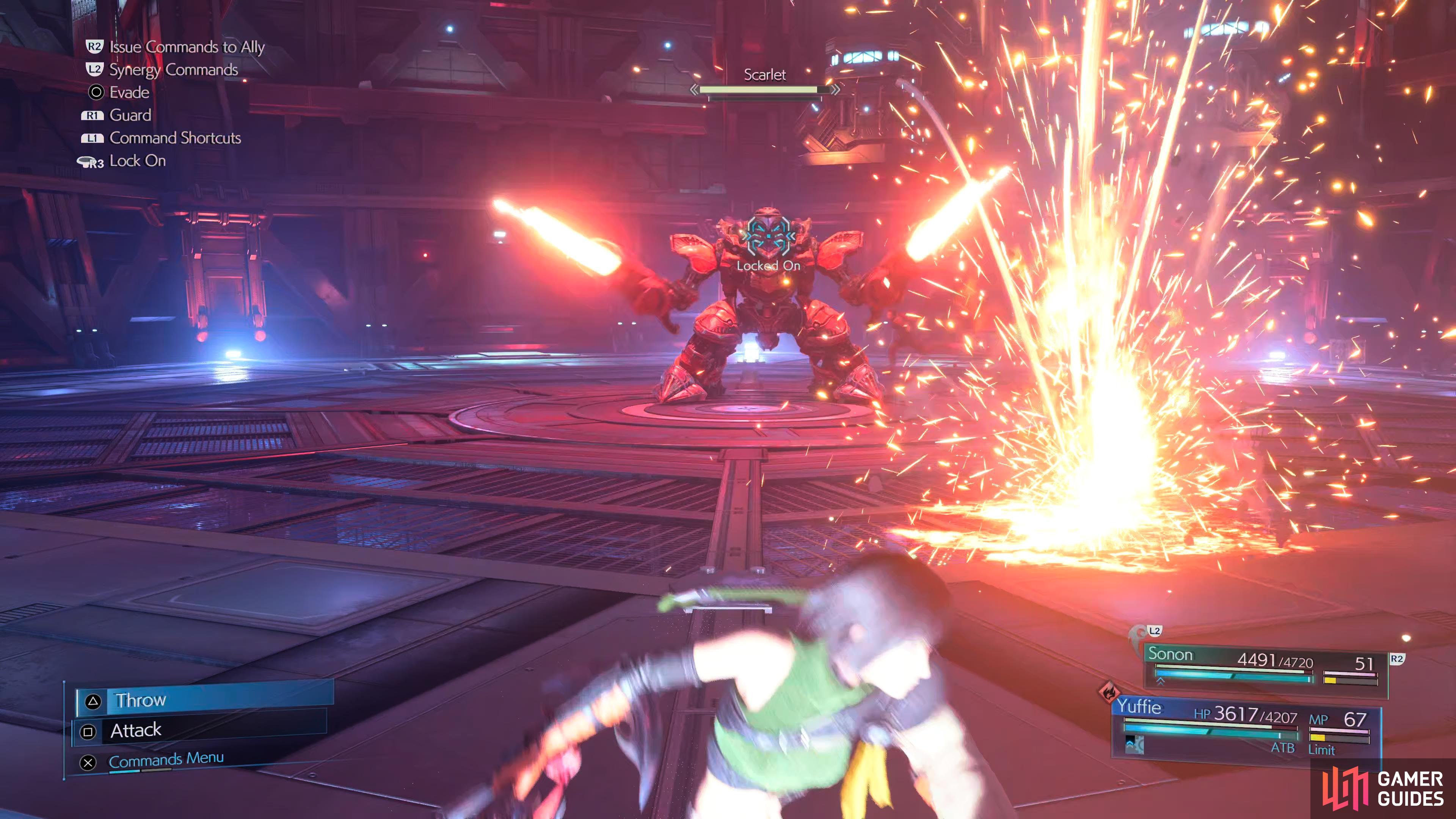 Scarlet will use Flame Spire at regular intervals