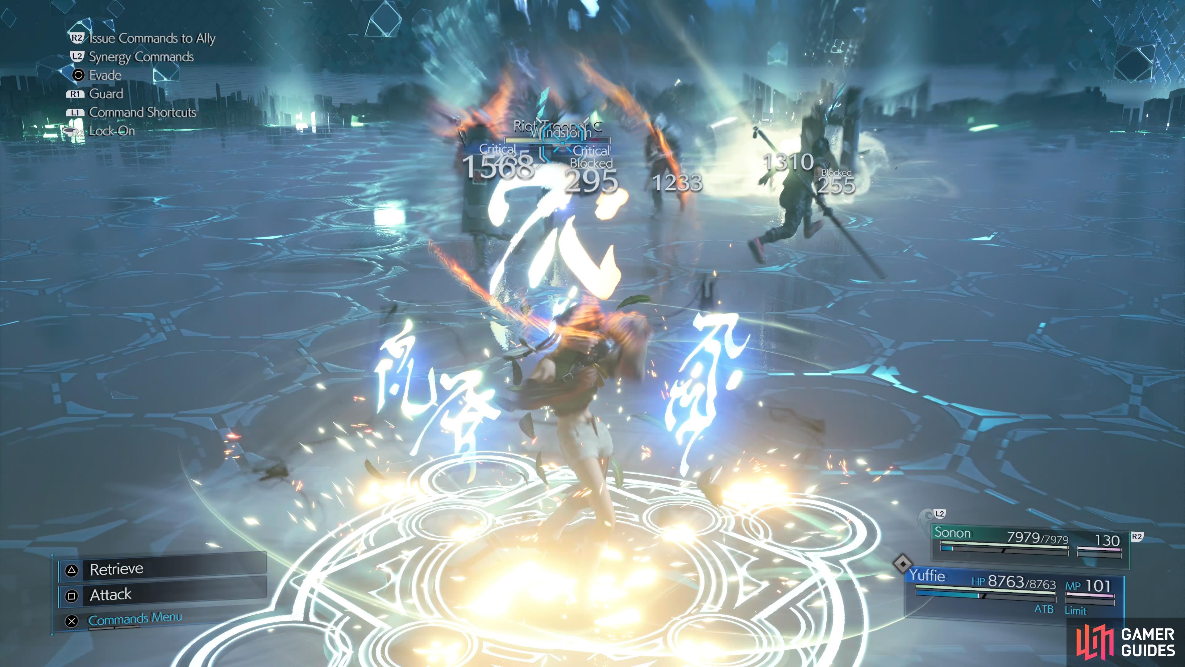 Toss the Shuriken and follow up with Windstorm to make short work of this group of enemies.