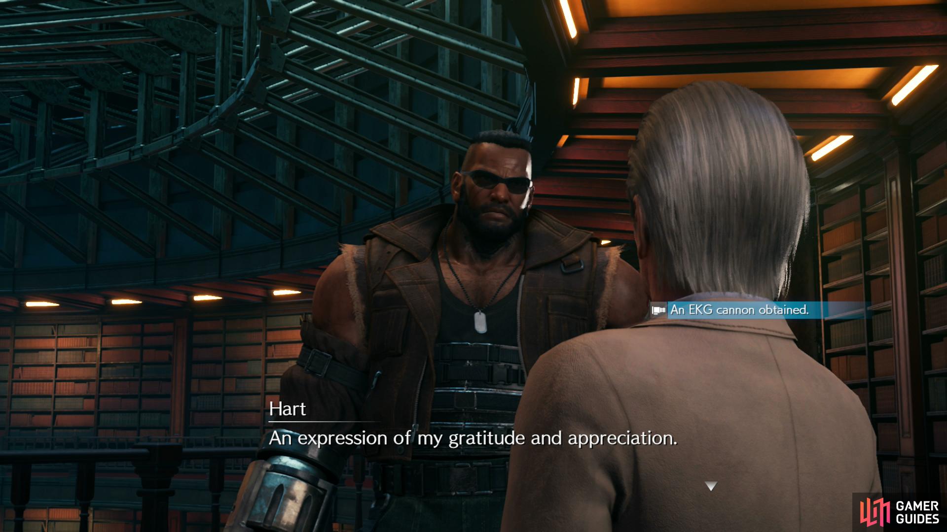 and when Barret's reaction is negative, he'll give you the EKG Cannon.