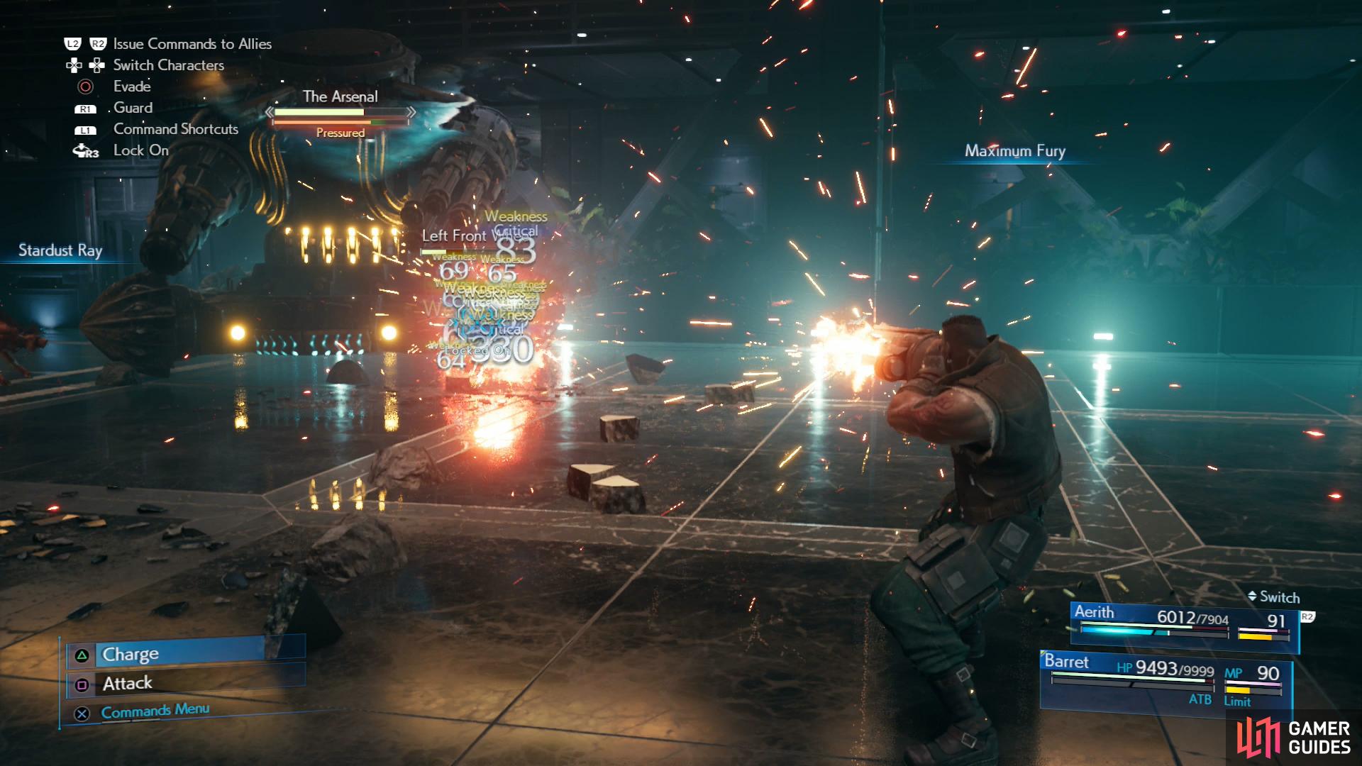 then attack the wheels with Barret to deal heavy damage and perhaps induce Stagger.