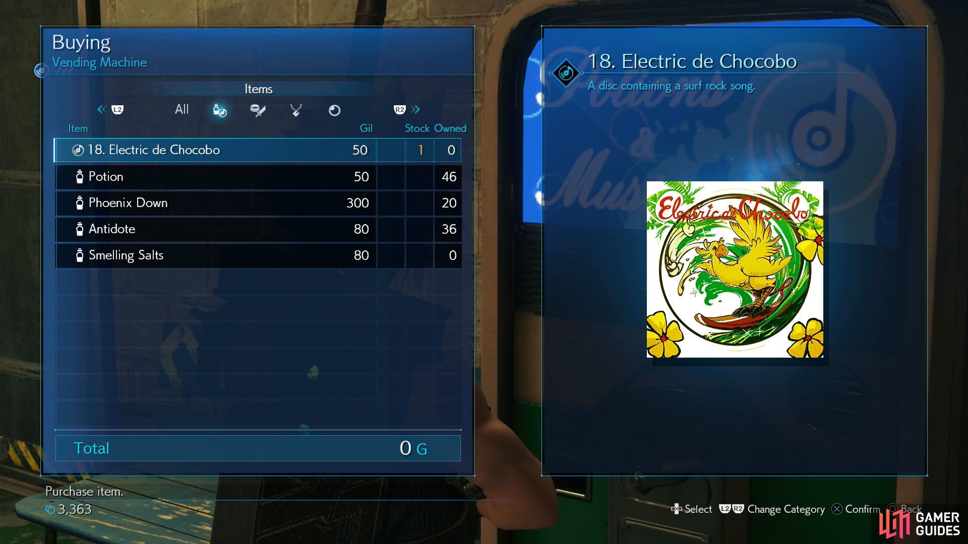 Be sure to buy the Electric de Chocobo Music Disc.