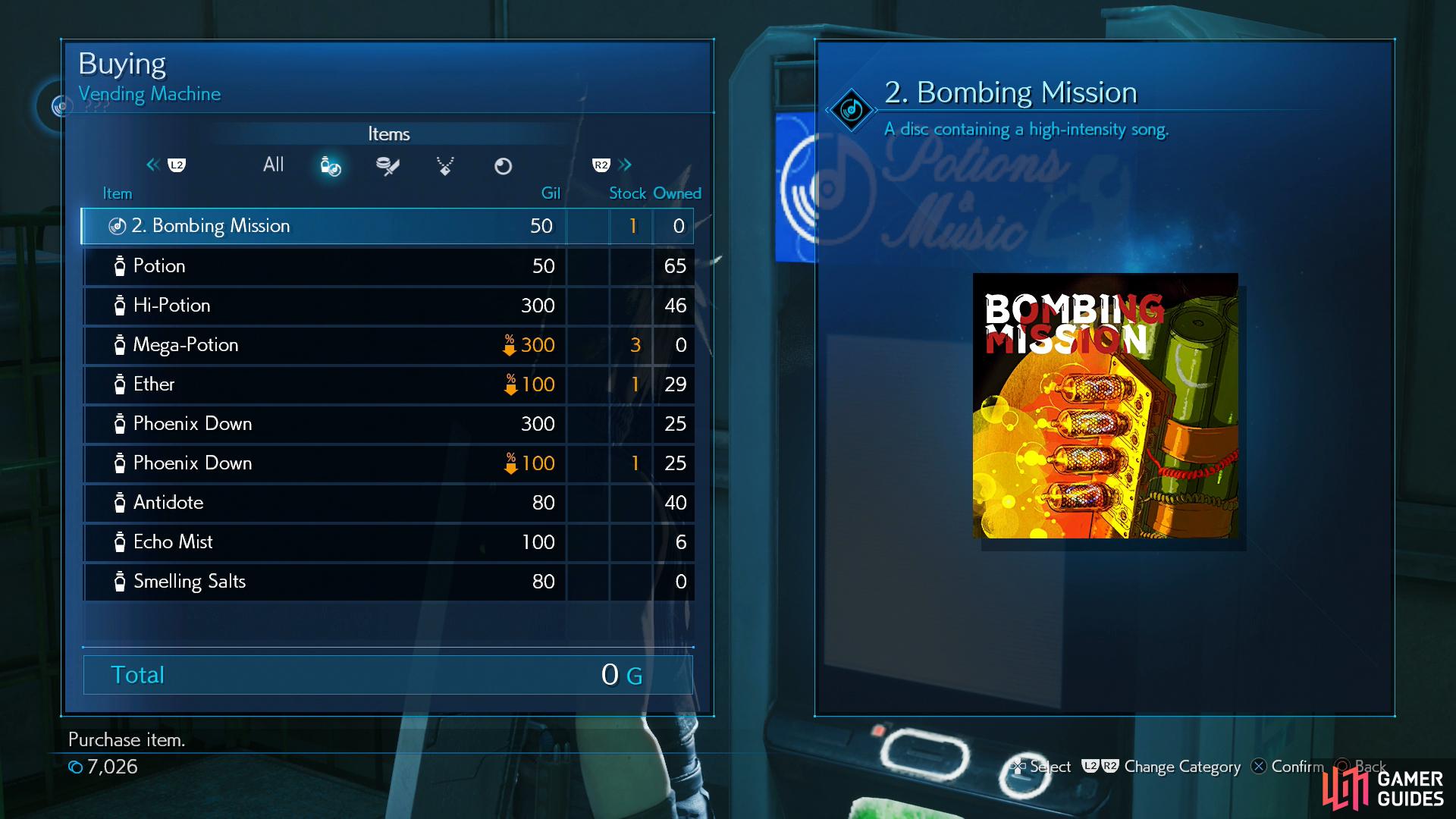 Be sure to buy the Bombing Mission Music Disc from the vending machine.