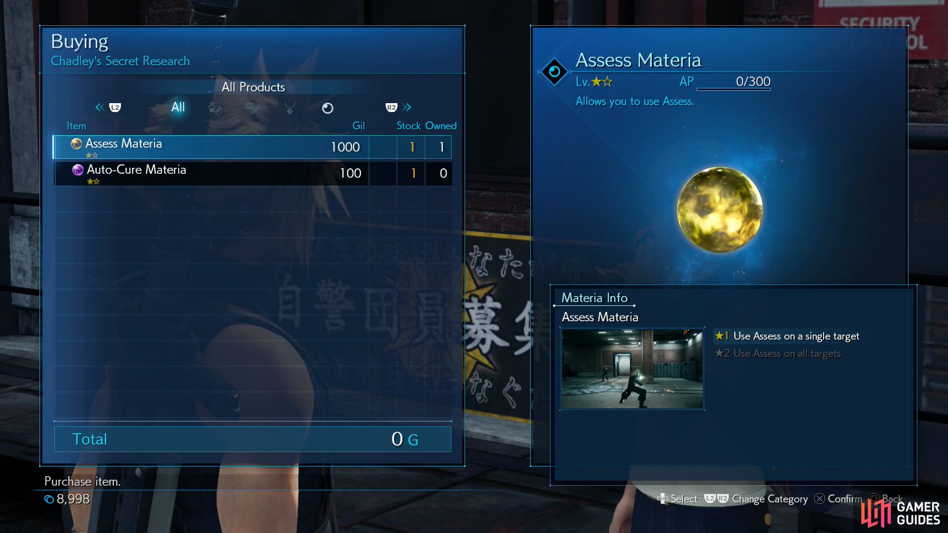 Chadley will sell you new materia as you complete his Battle Intel Reports.