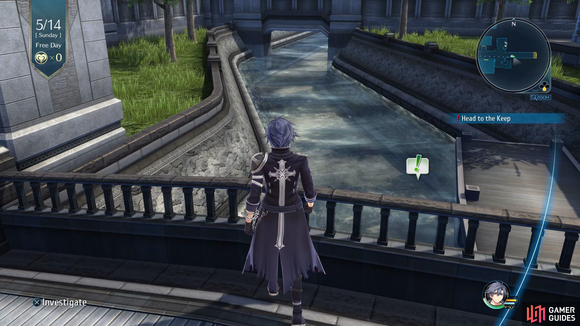 and then after you've spoken to everyone, interact with the bridge to complete the quest.