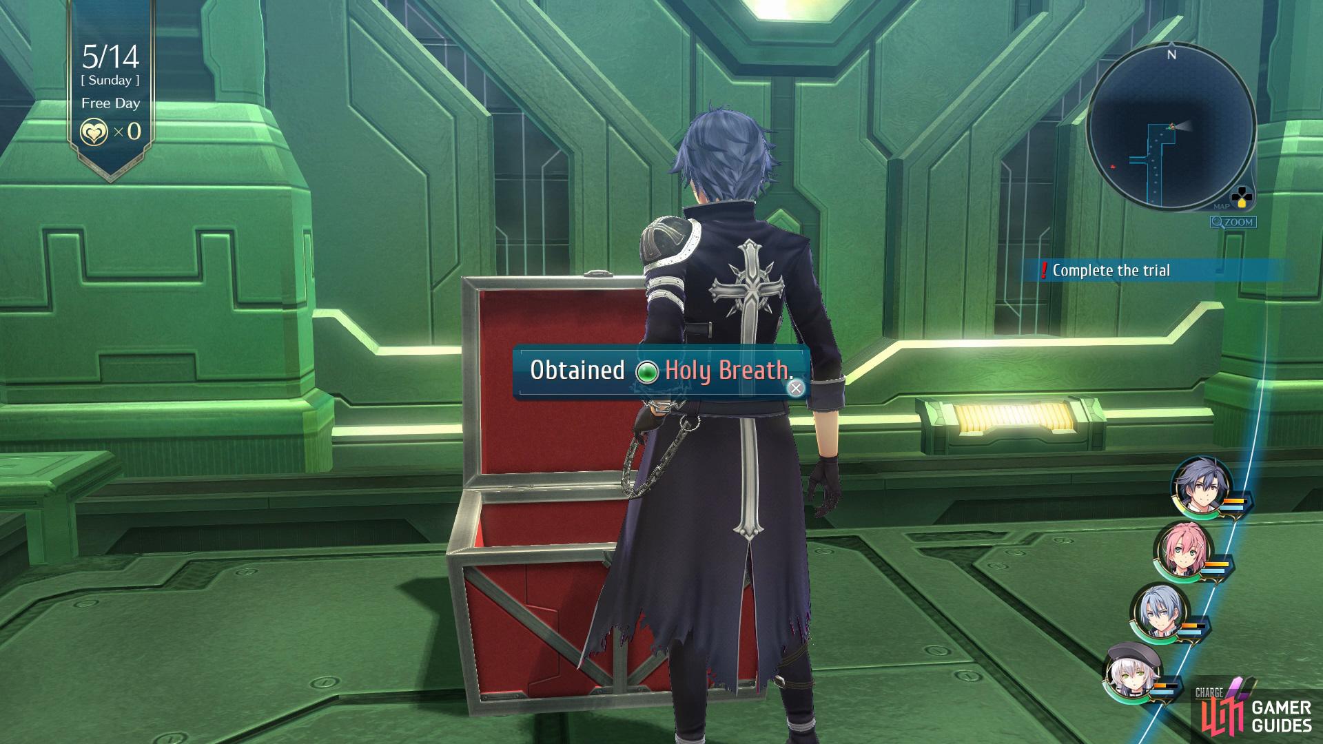 and open the Chest to obtain the Holy Breath