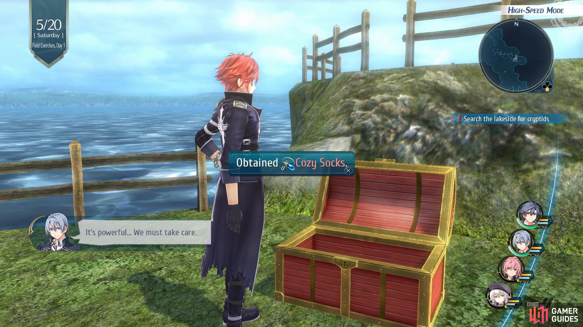 now take the left path to find another Chest with some Cozy Socks inside 