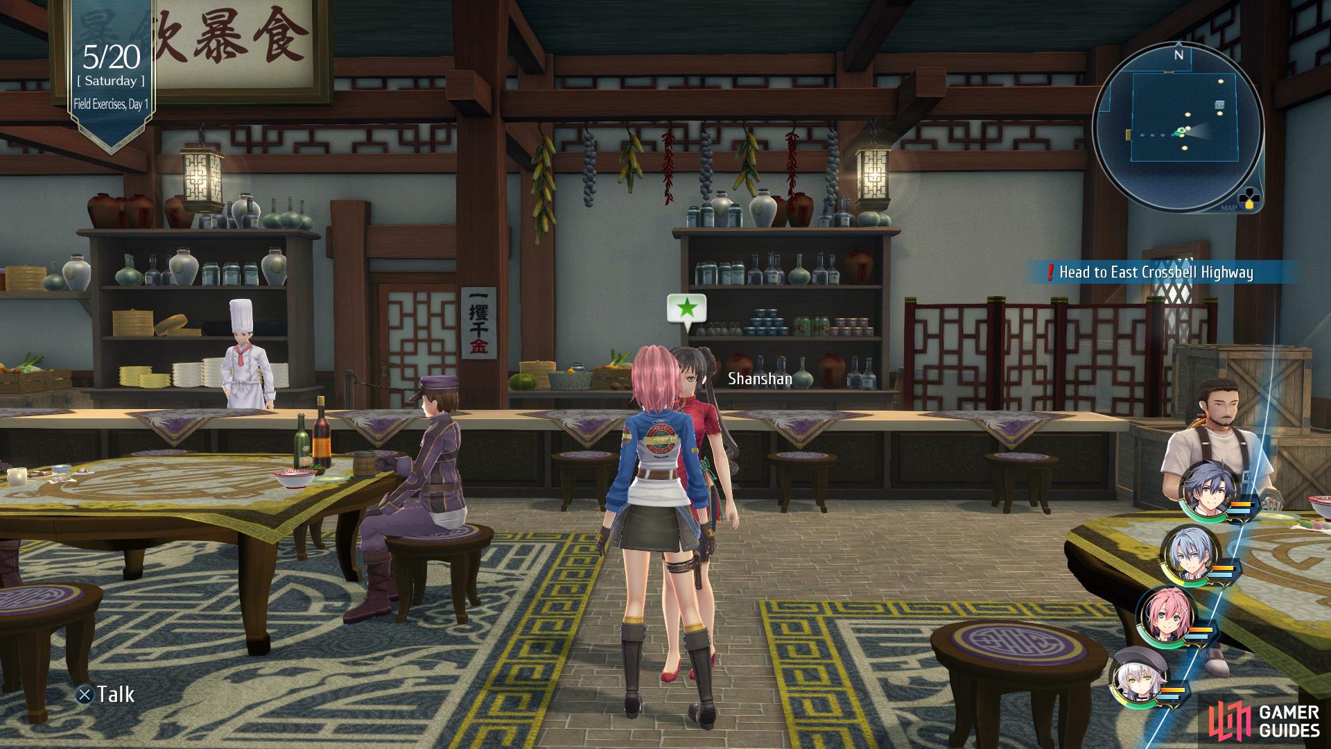 Speak with Shanshan in Long Lao Tavern & Inn to get some gossip for the radio