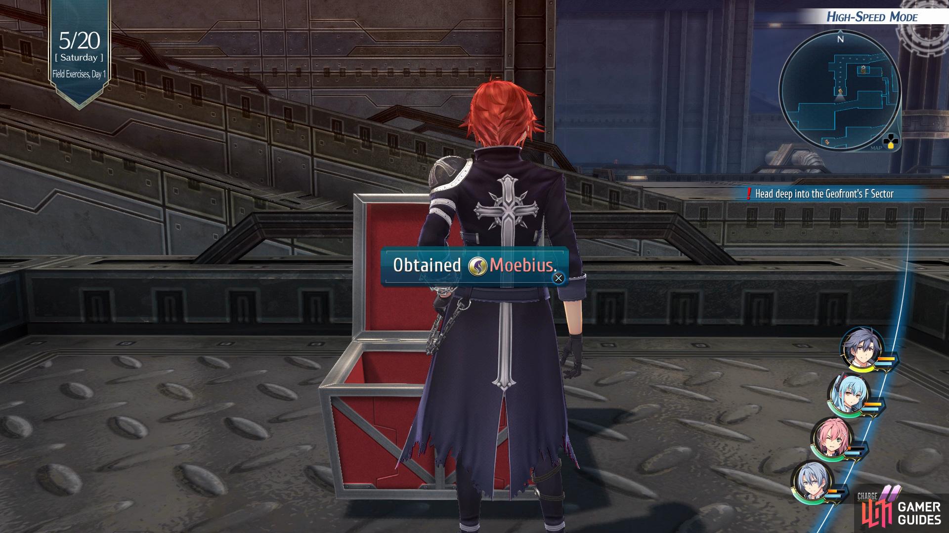finally, open the Chest before the final room to obtain the Moebius Master Quartz.