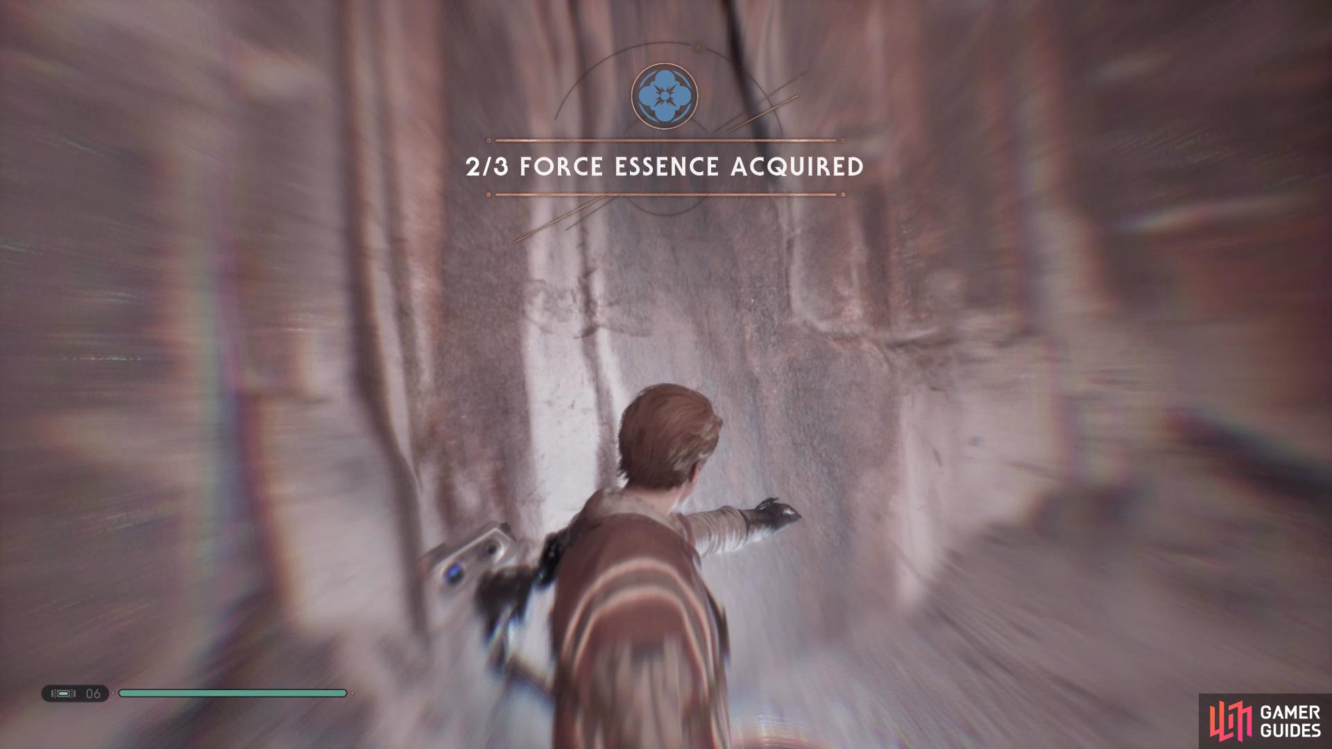 now exit the room and go left to find a Force Essence.