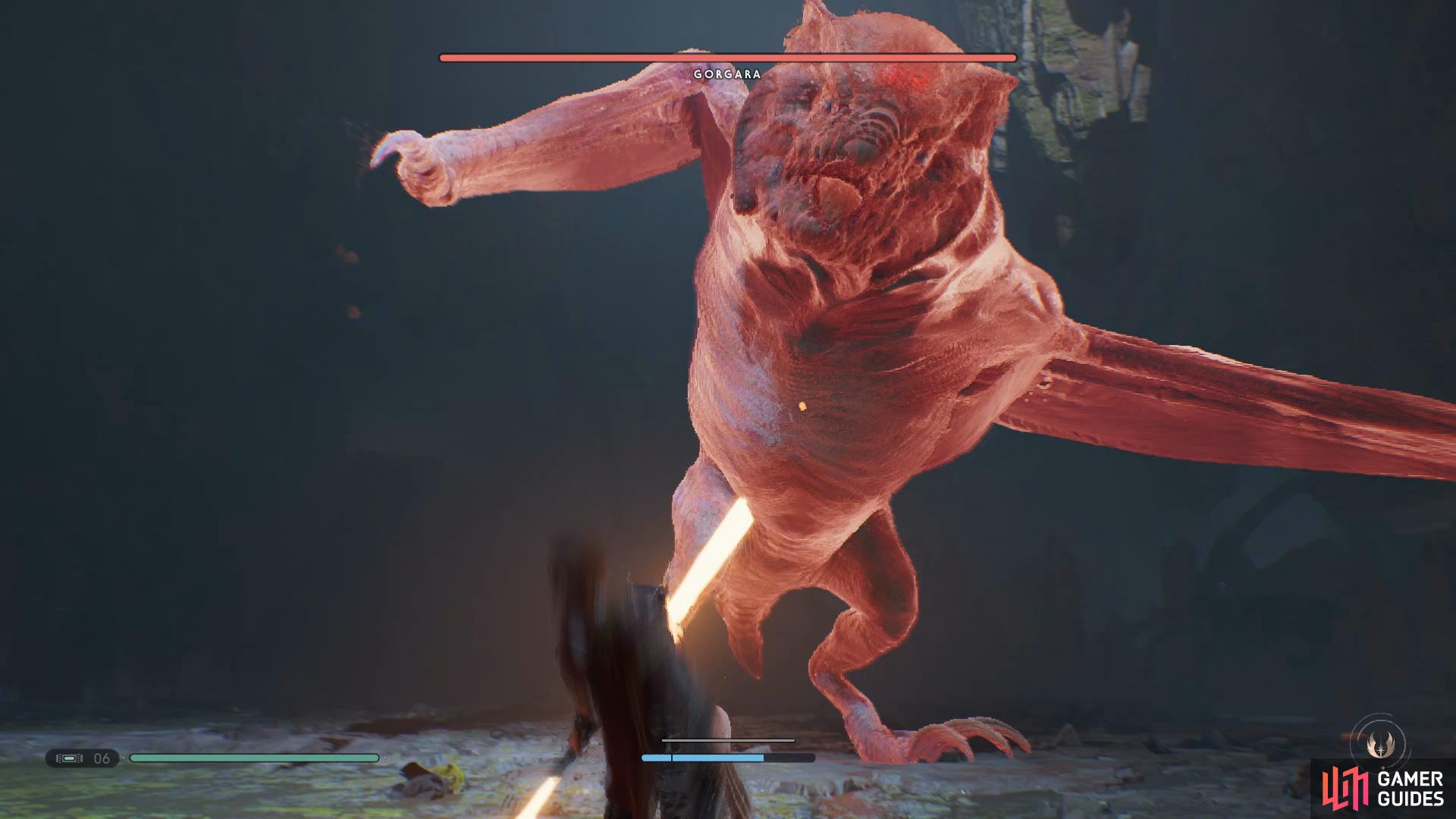 When you start the battle Gorgara will attempt to punch you