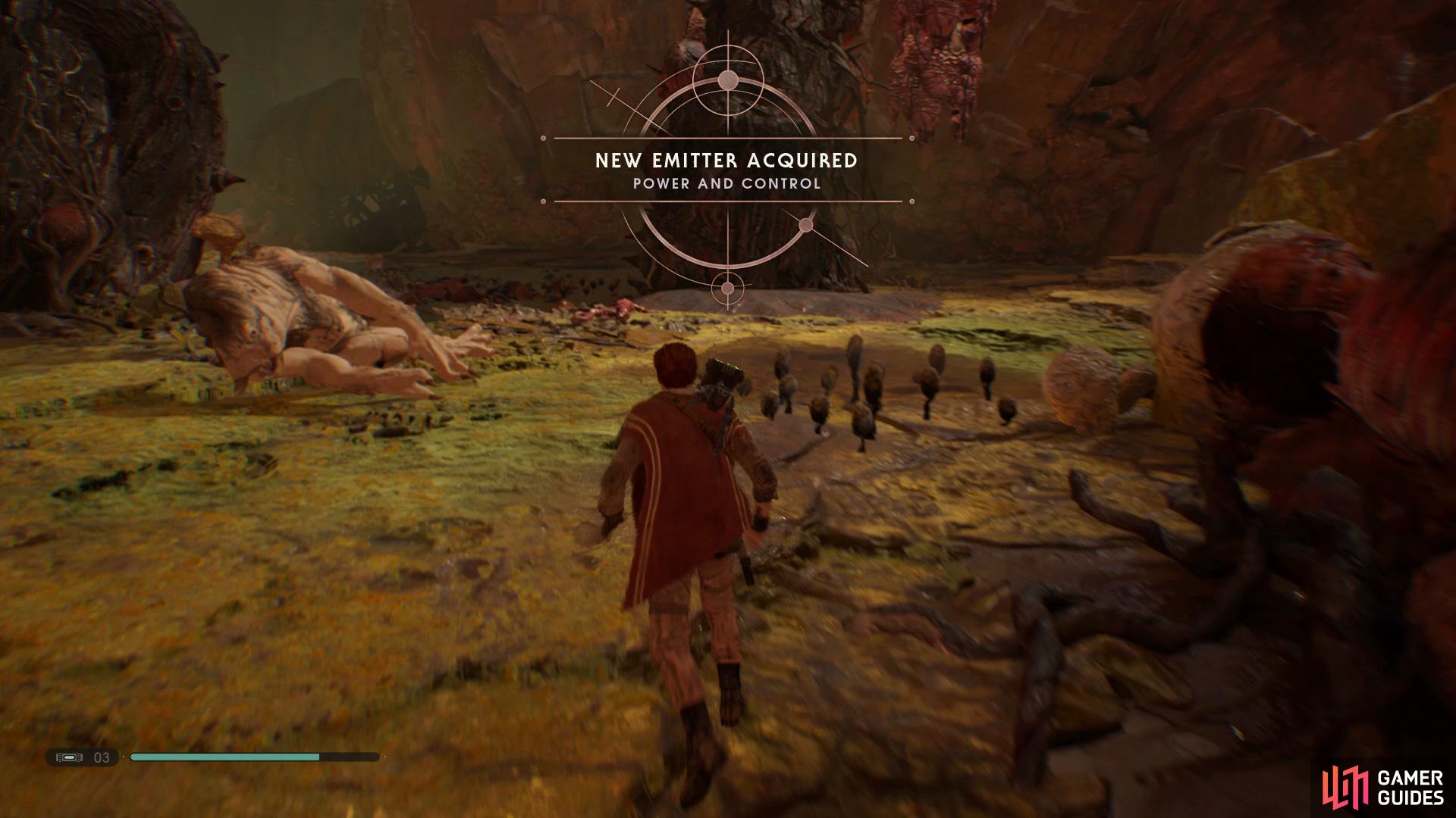 and then continue around to find another Chest that holds the Power and Control Emitter 