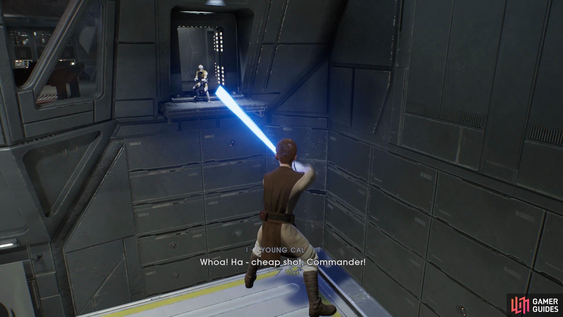 now deflect the incoming bullets and enter the room for a cutscene 