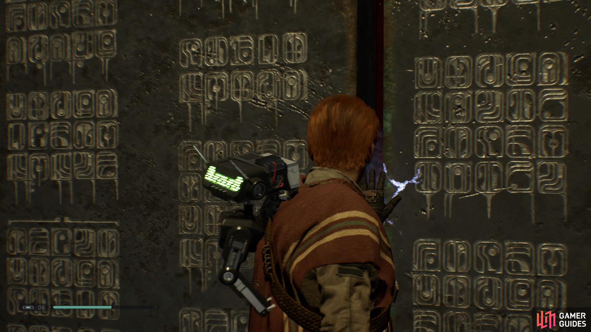 and interact with the wall to cause Cal to have a flashback.
