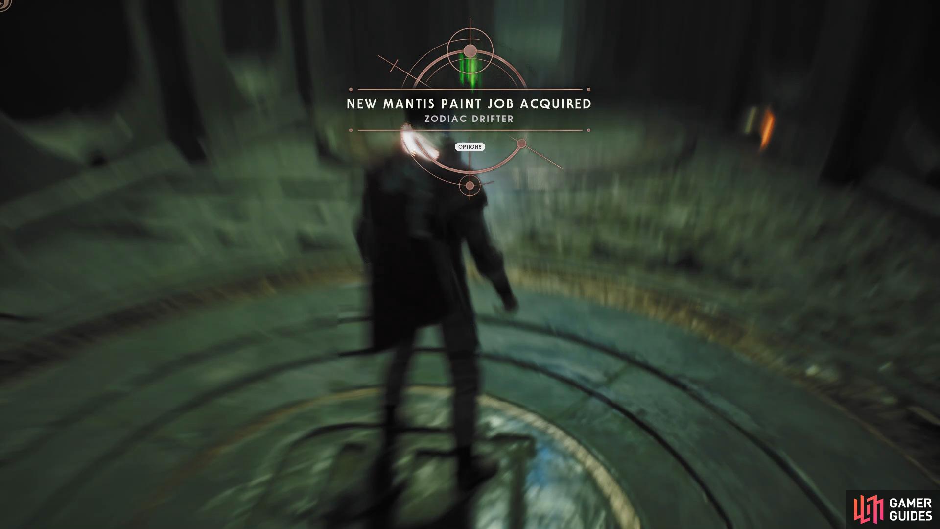 to collect a Chest that holds the Zodiac Drifter Mantis Skin.