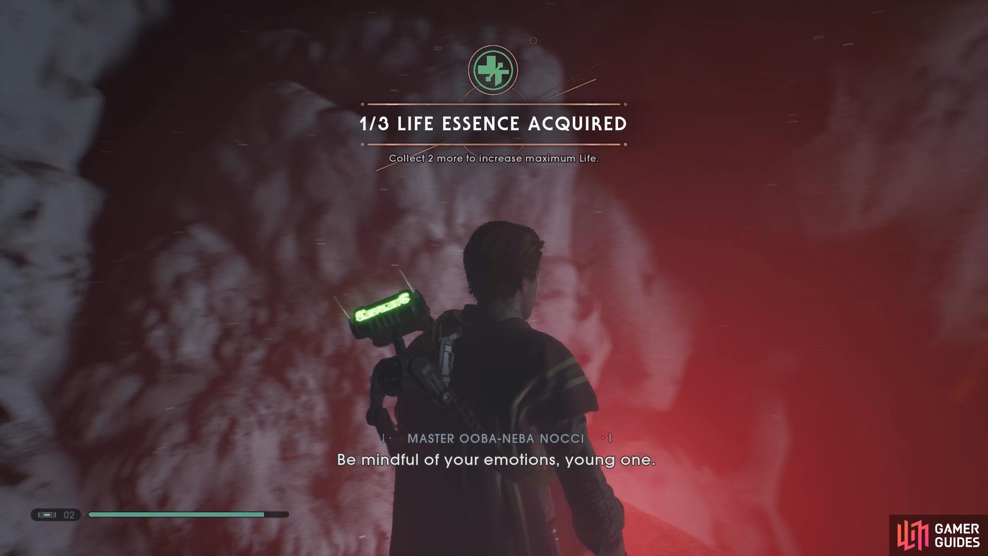 and then go further underground to find a Life Essence.