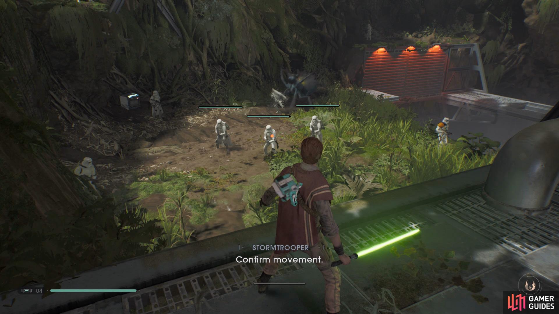 Wait for the two Wyyschokk to take out all the Stormtroopers and then finish them off