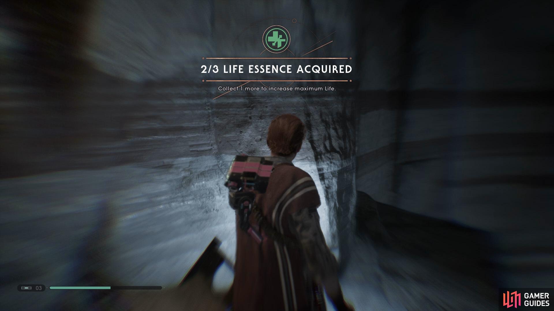 Head to the Subterranean Refuge to find the first Life Essence. 