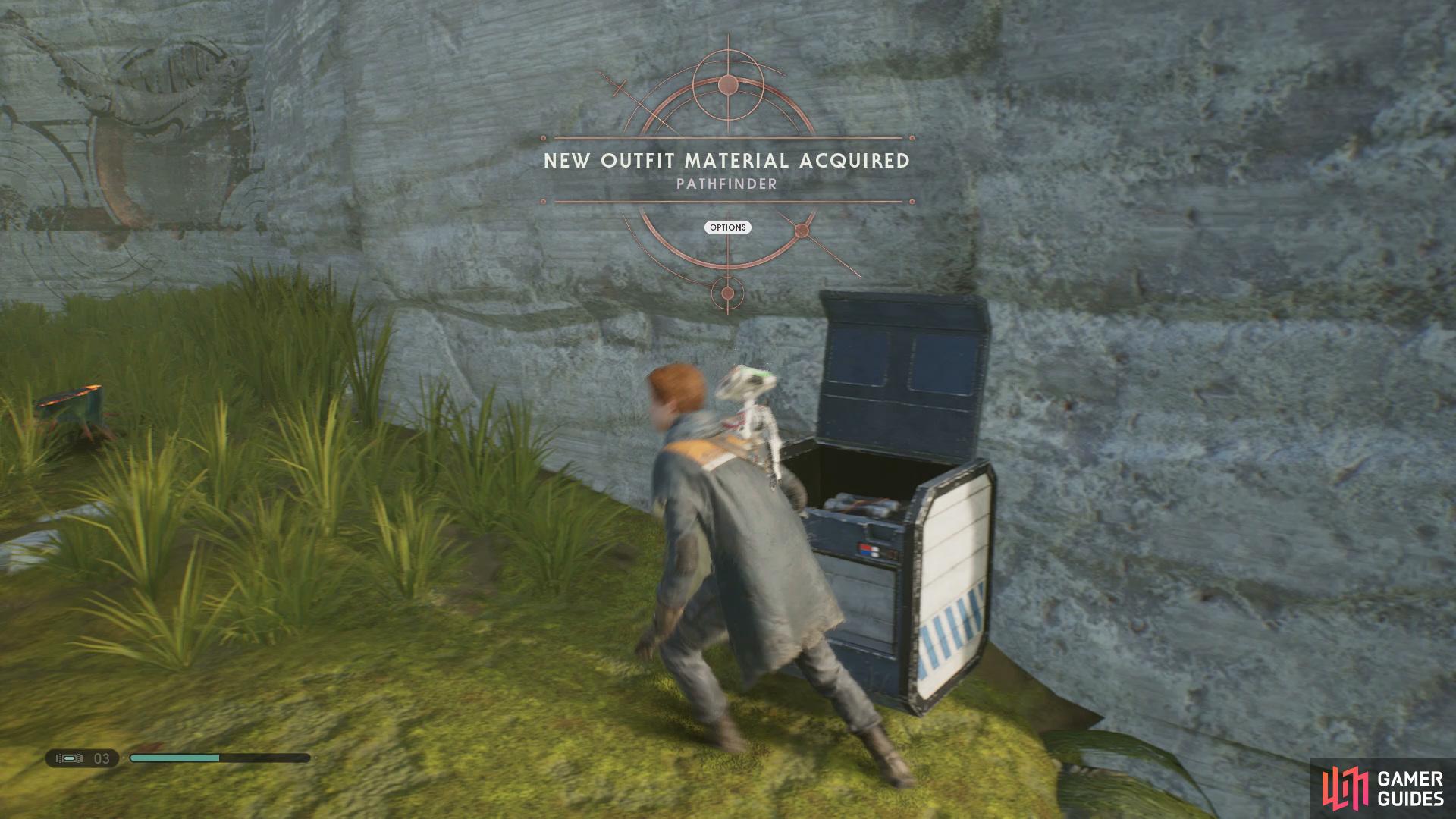 and then head right to open a Chest with a fancy new poncho inside.