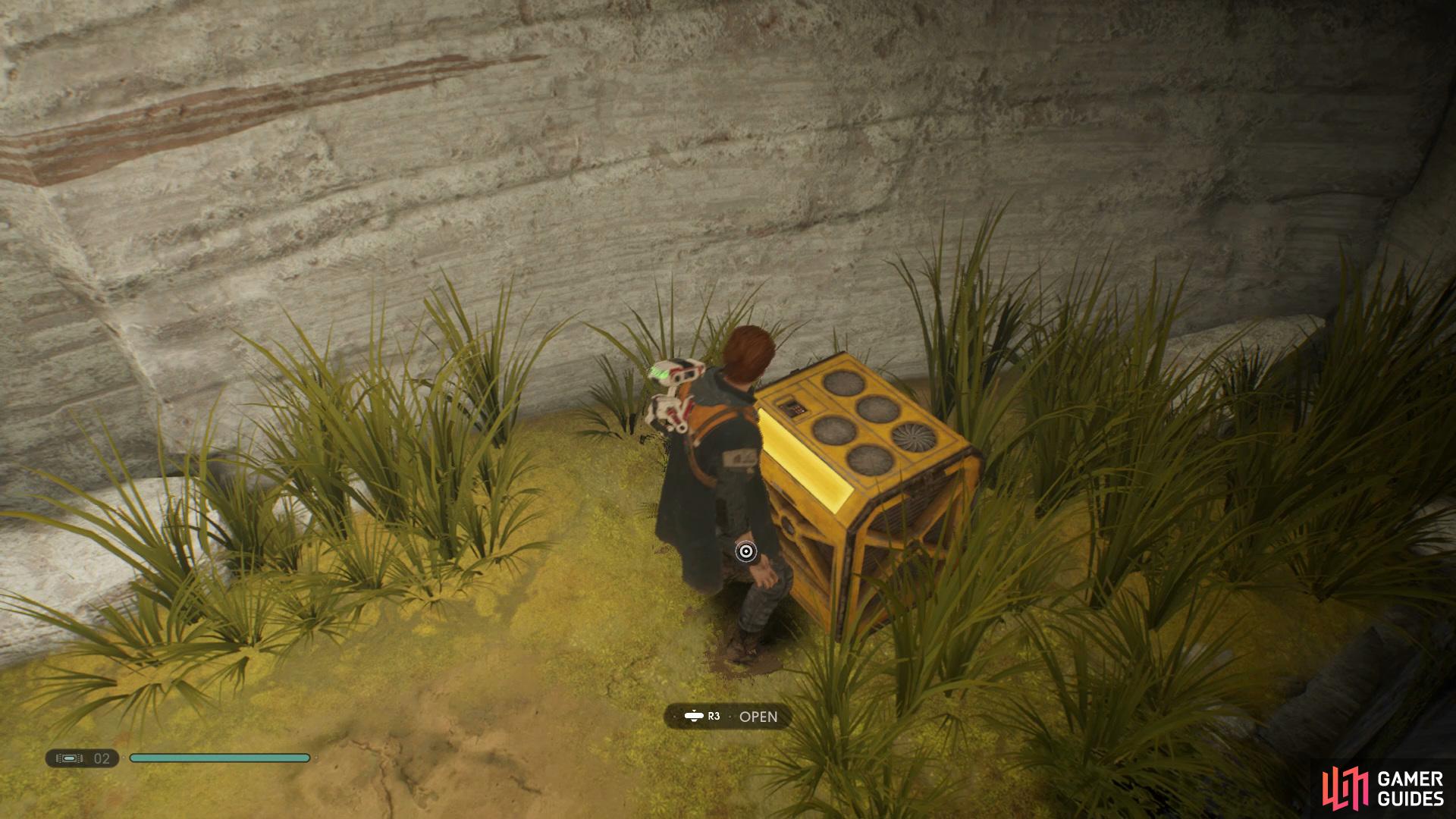 Head down the hole in Binog Mesa to find a Golden Chest that contains the first Stim Canister