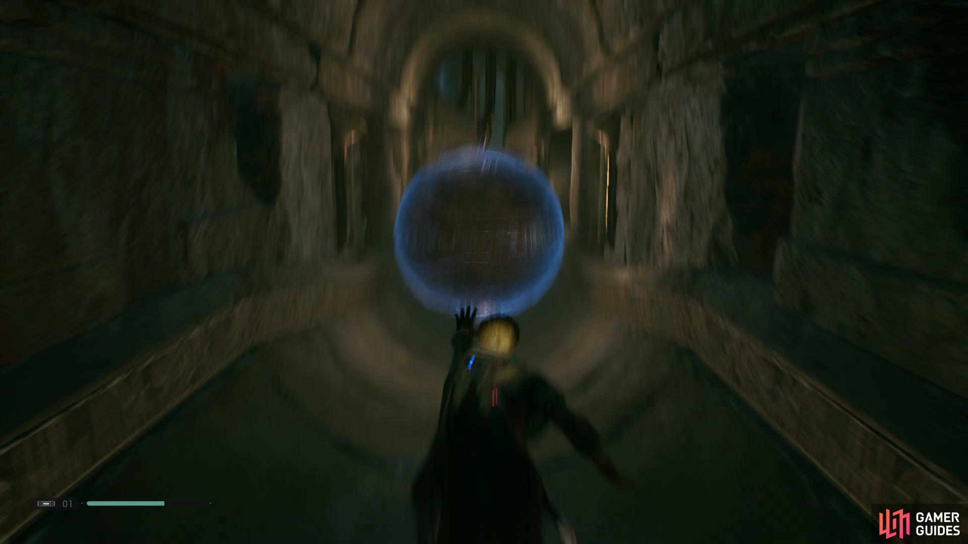 then head up the recently opened path and climb up to find a second ball, use the Force Push to land it in the room