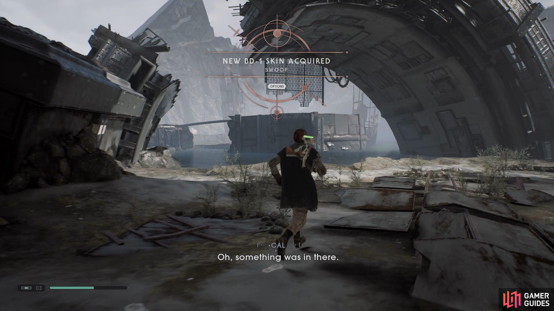 then head forwards and swim across to another area where you'll find a Chest that holds a fancy new BD-1 Skin