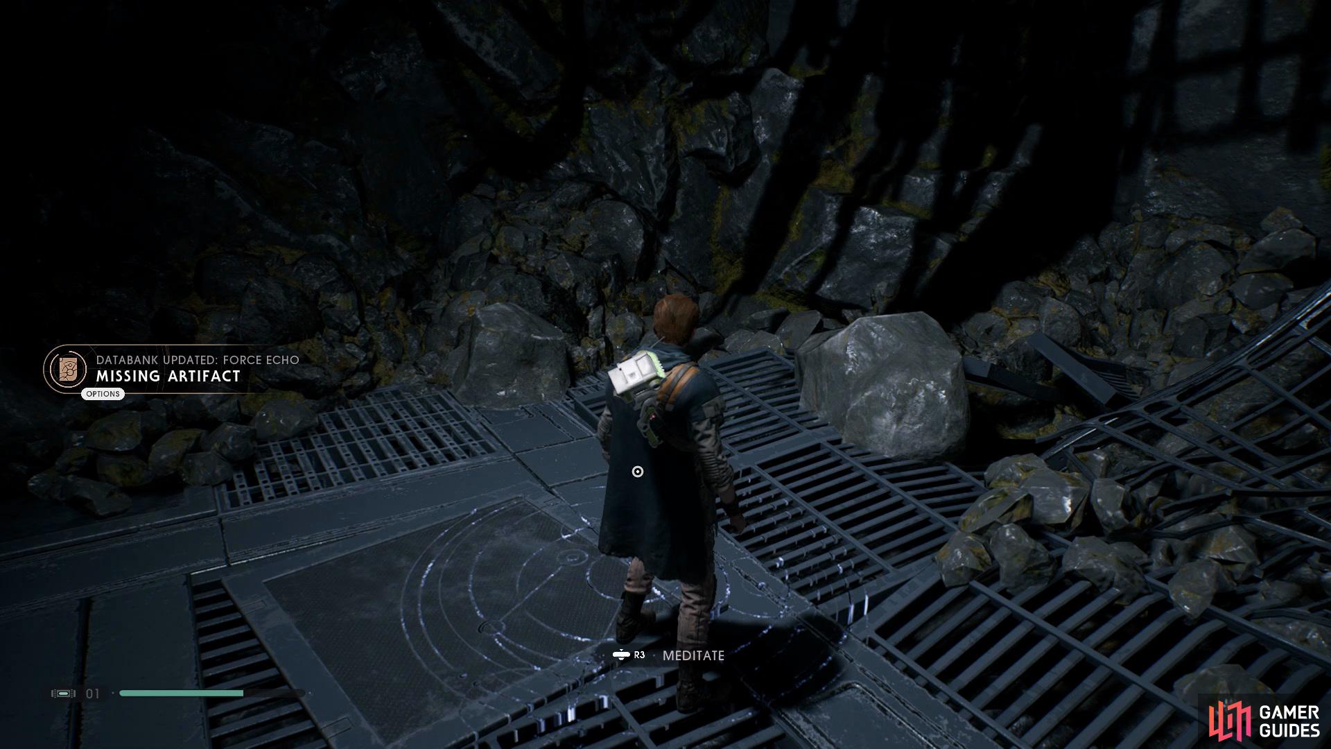 Enter the room on the right of the entrance in the Imperial Headquarters to find a meditation point alongside the Missing Artifact Force Echo