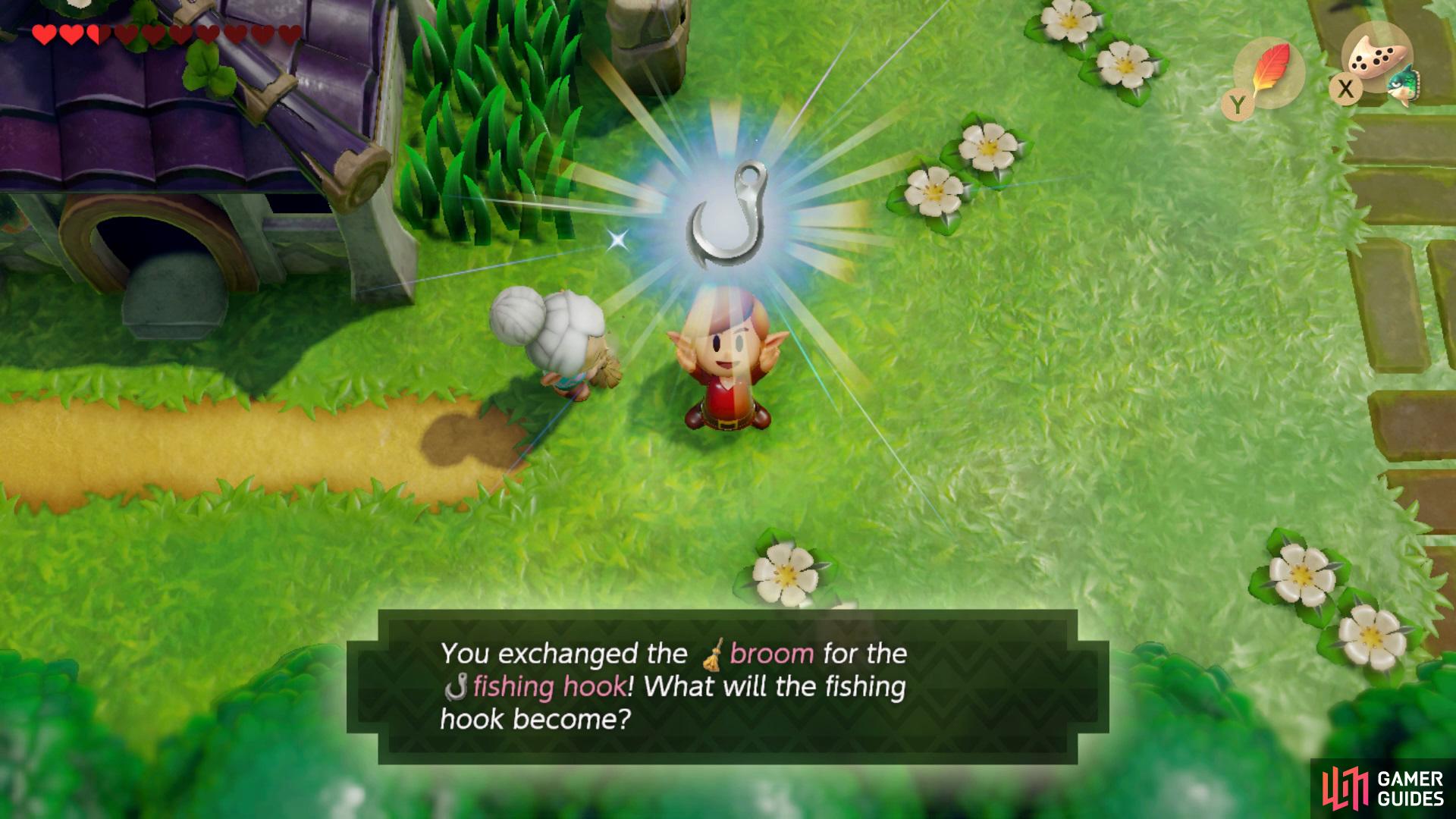 and trade the Broom for a Fishing Hook.