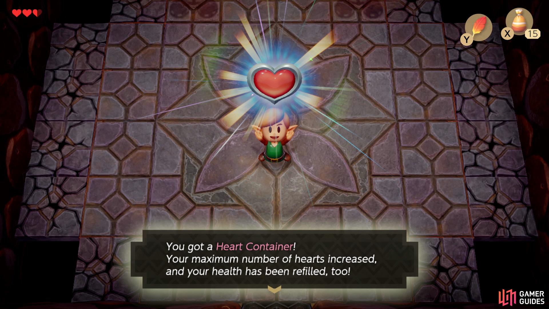 and then collect a Heart Container as your reward.