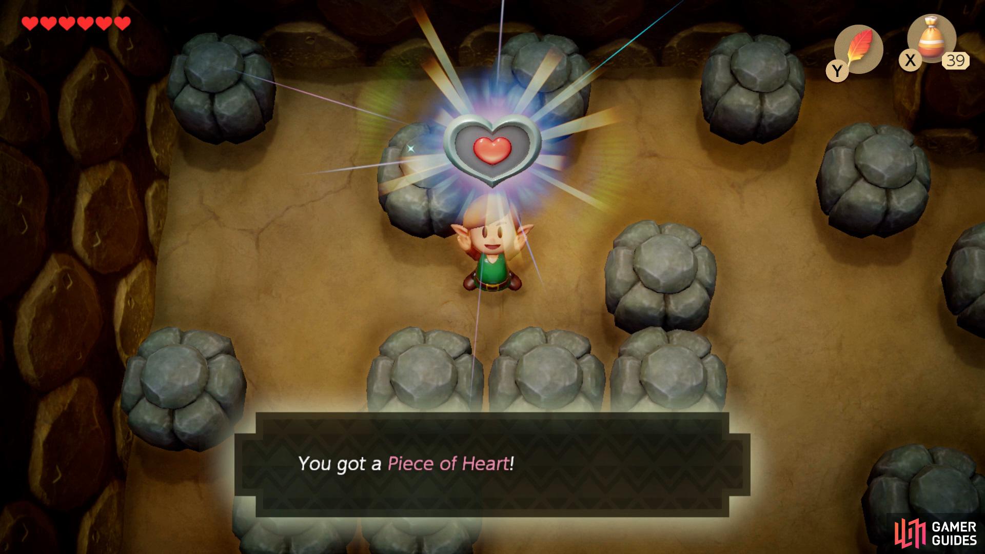 now head back into the first cave you visited in the Mysterious Forest to get a Piece of Heart.