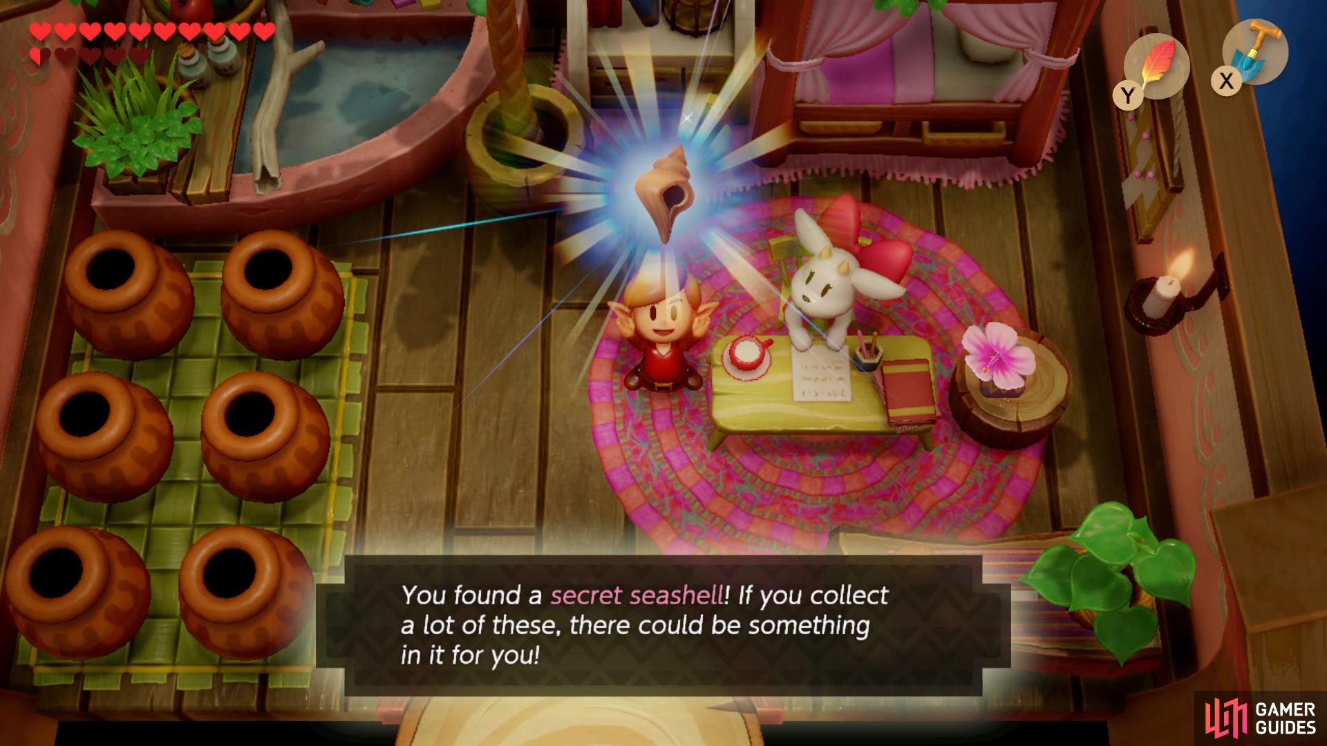 Collect the Secret Seashell from Cristine after delivering the Goat's Letter.