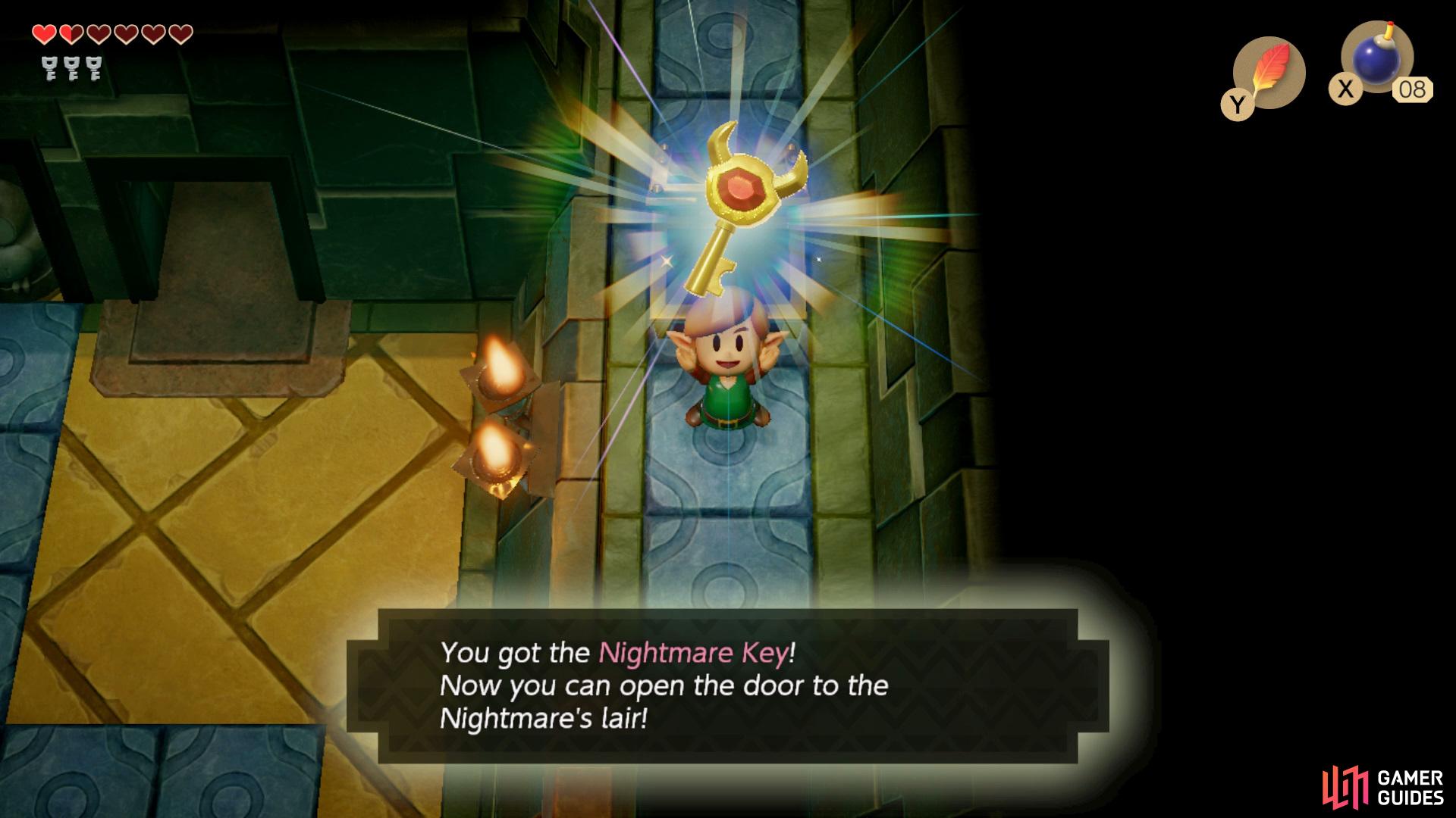 then head upstairs and open the Chest to get the Nightmare Key,