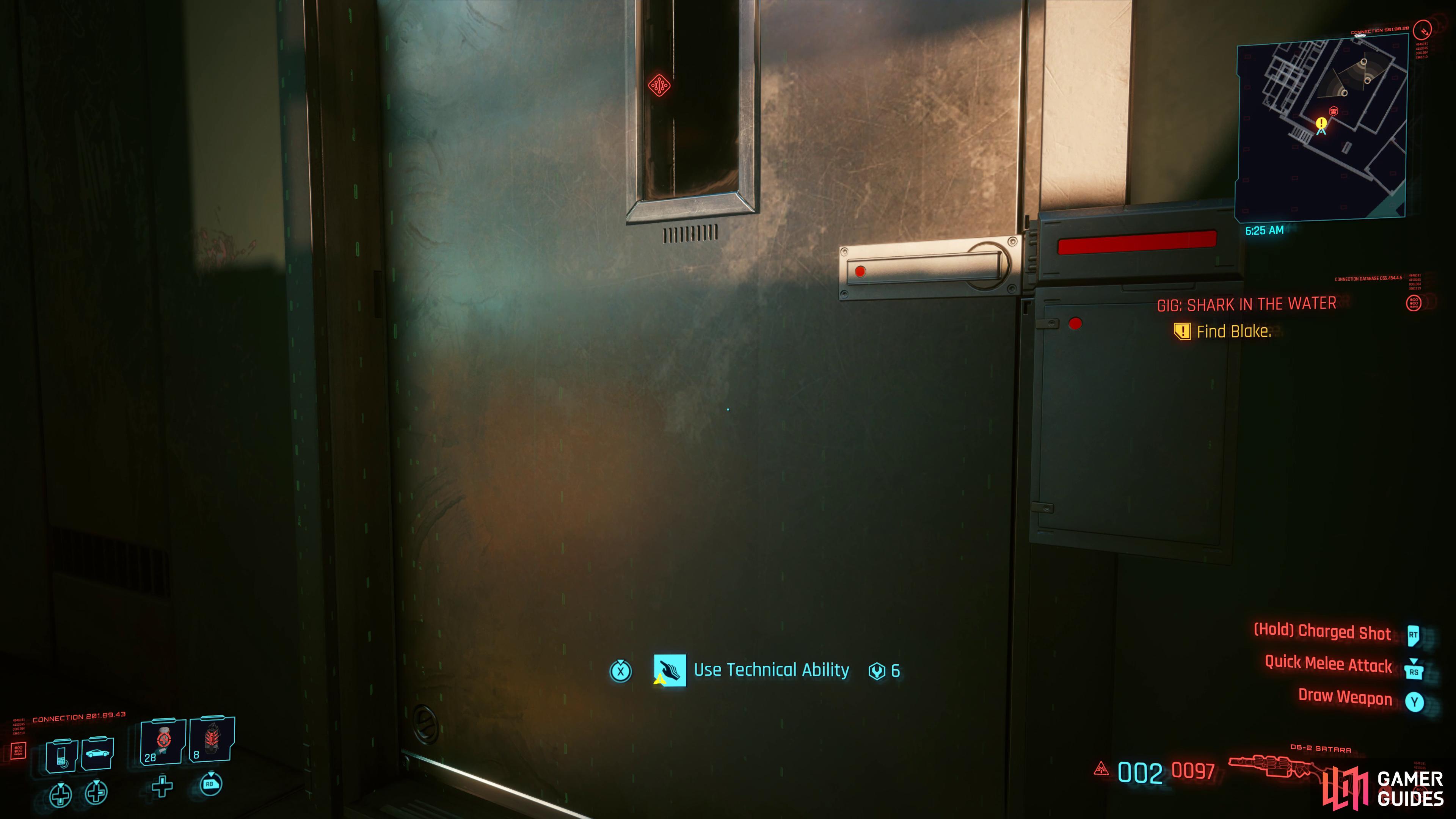 or use the back door if your Technical attribute is at least 6