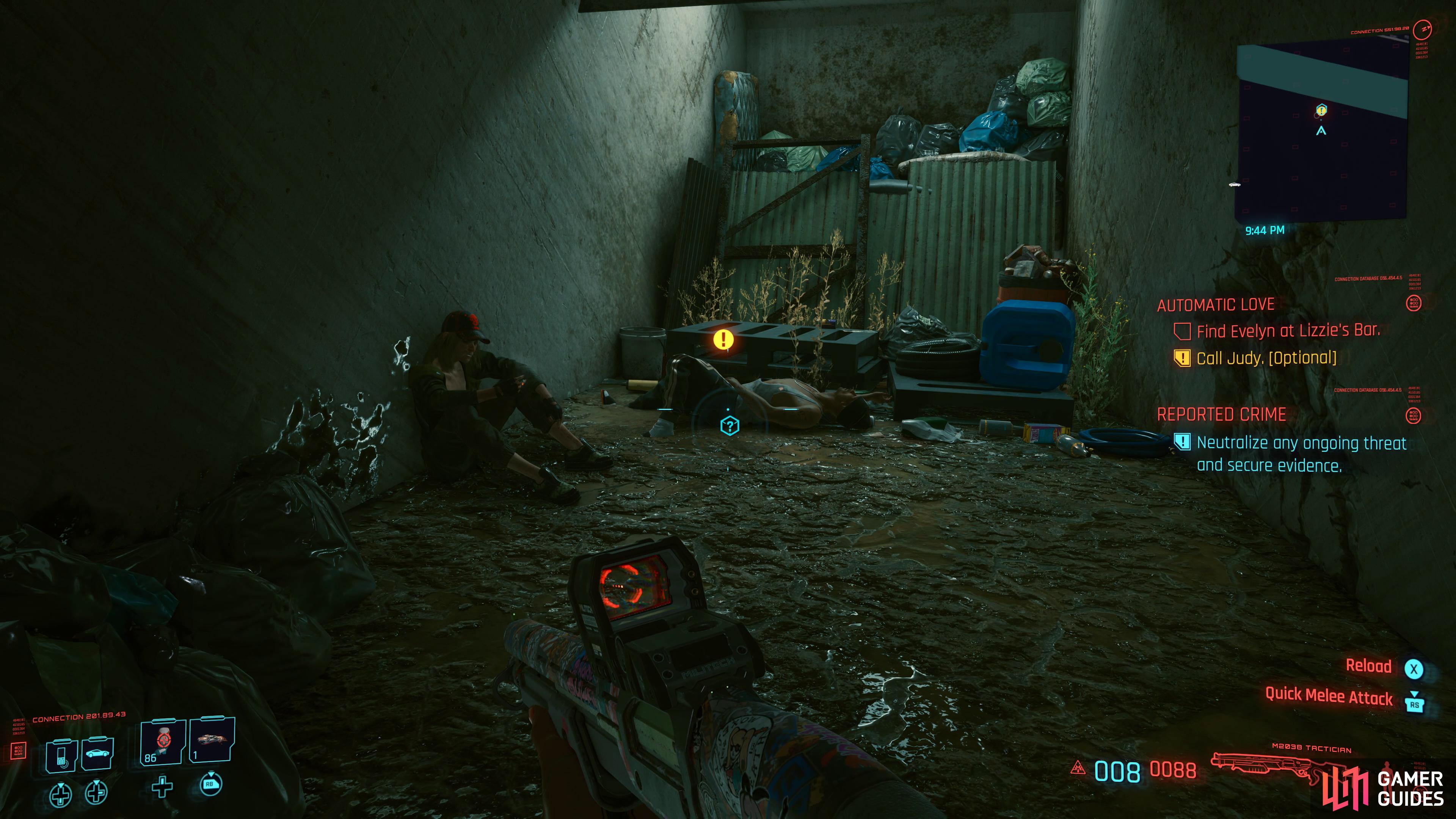 You'll find the body dumped here with no enemies in sight