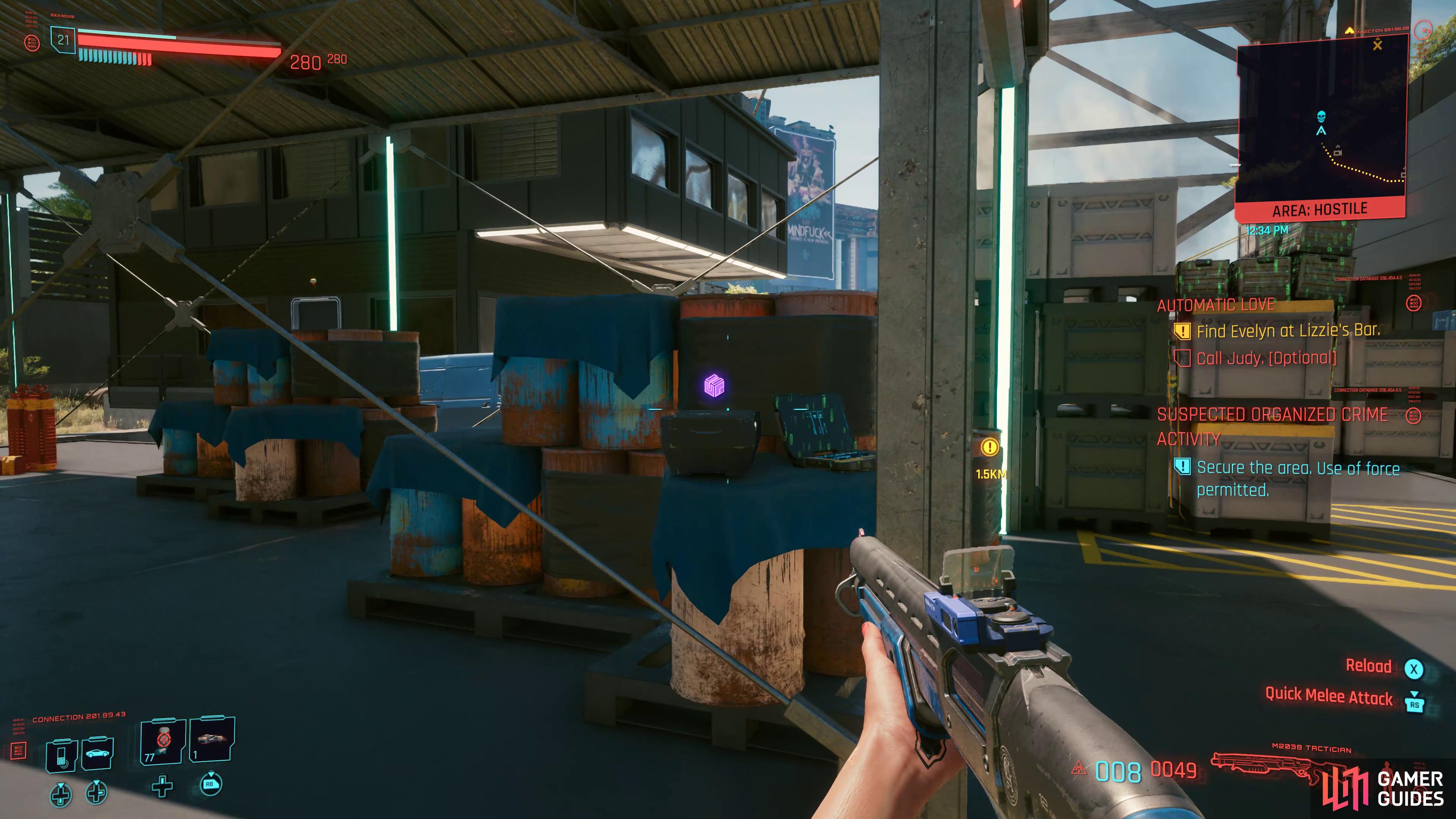 head to this container when the area is clear.